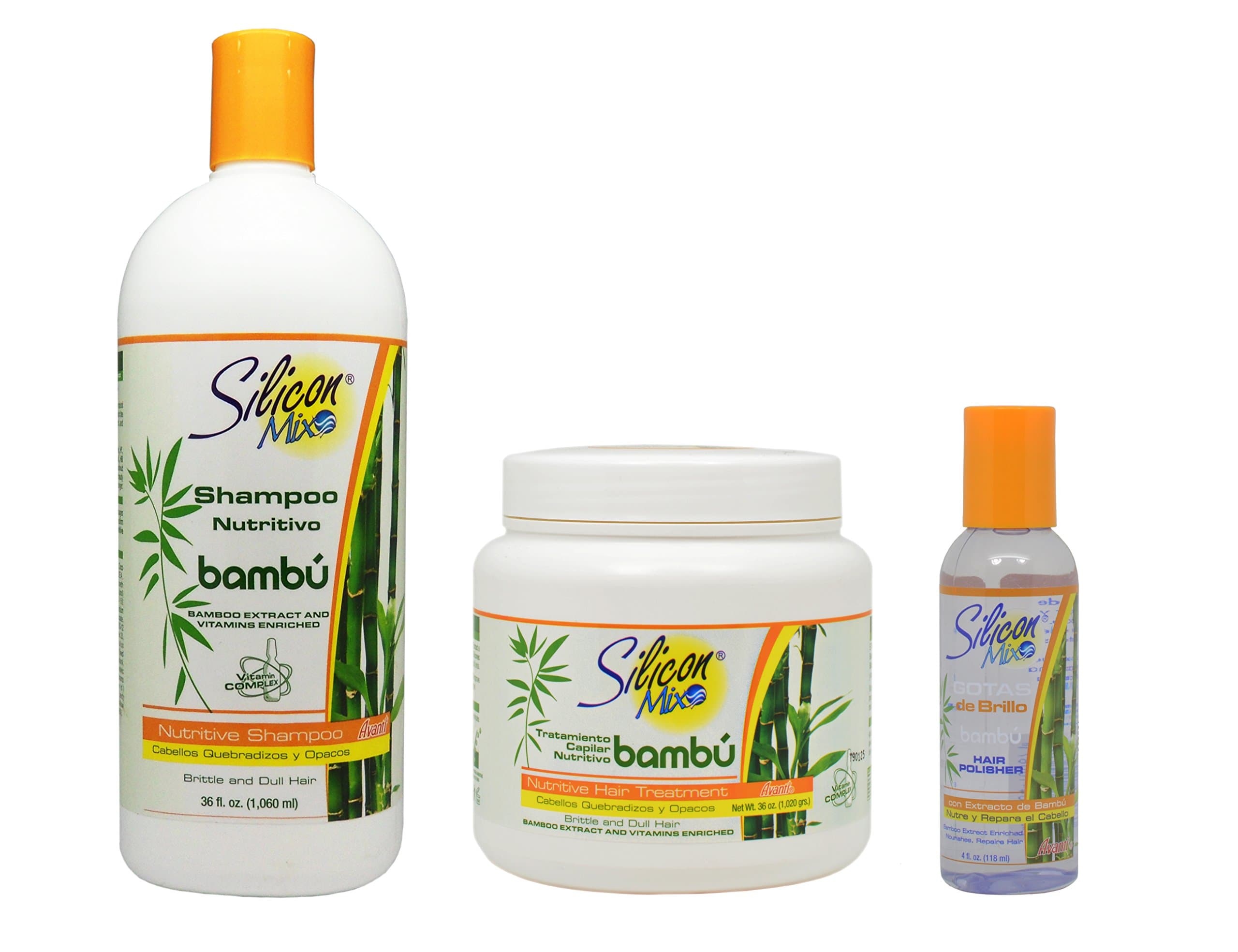 Silicon Mix Bambu Shampoo & Treatment 36oz & Polisher 4oz "Set"