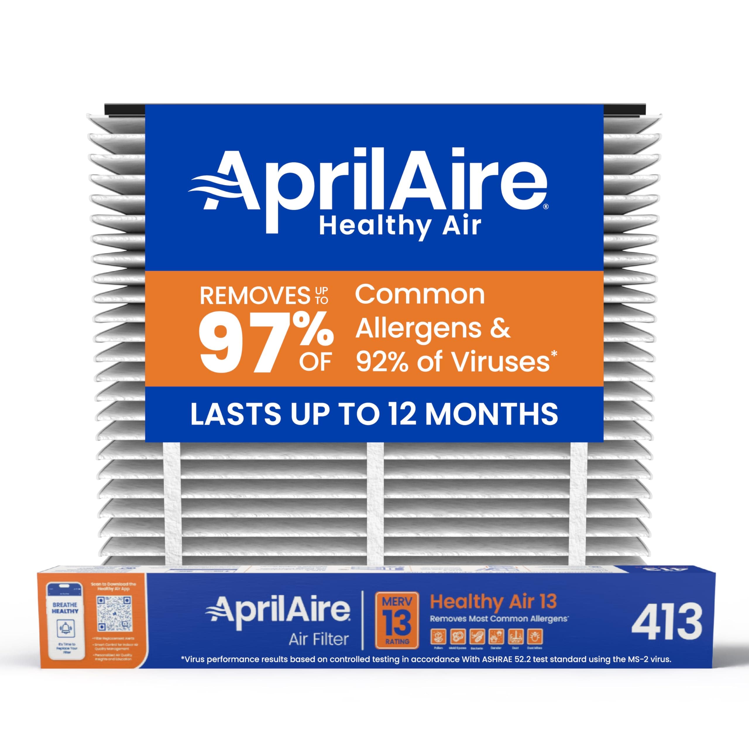 Aprilaire - 413 A1 413 Replacement Air Filter for Whole Home Air Purifiers, Healthy Home Allergy Filter, MERV 13 (Pack of 1)