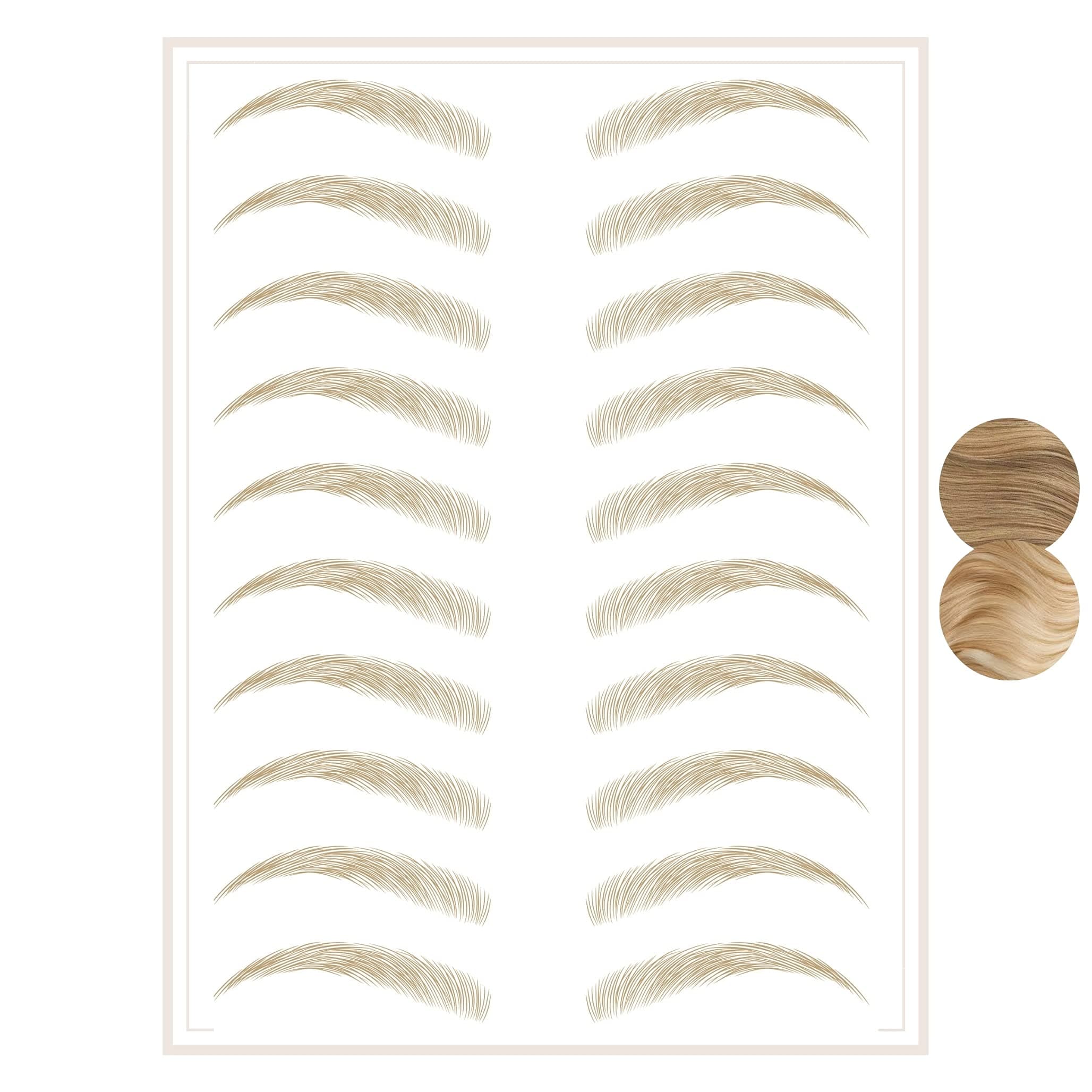 Studio & Co Temporary Eyebrow Tattoos Waterproof Eyebrow Stickers, False Tattoos Hair Like Peel Off Instant Transfer Brow curved blonde