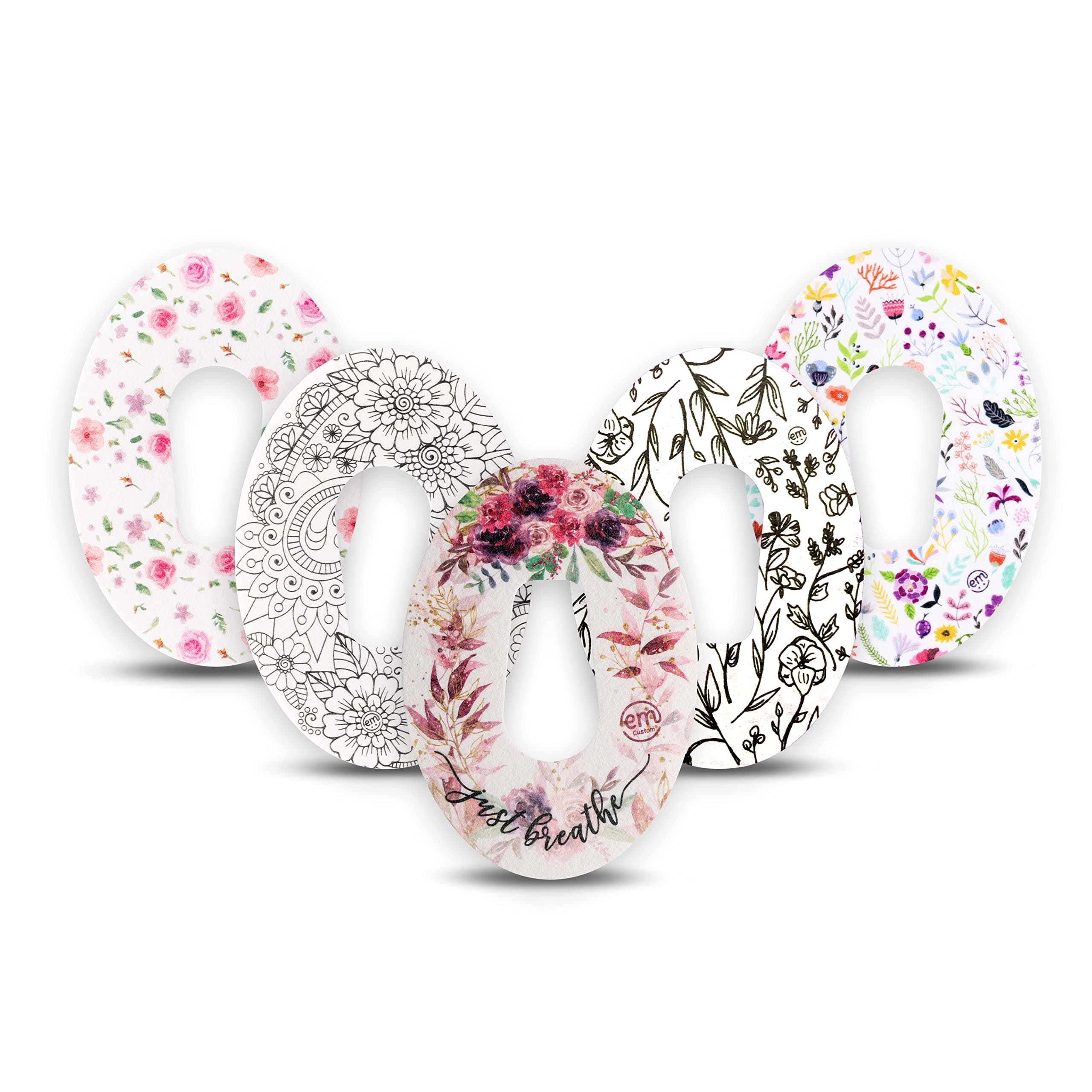 Adhesive Patches for Dexcom G6 (Pack of 5) - Made in The USA, Waterproof, Non-Fraying, Pre-Cut CGM Sensor Tapes (Spring Blooms)