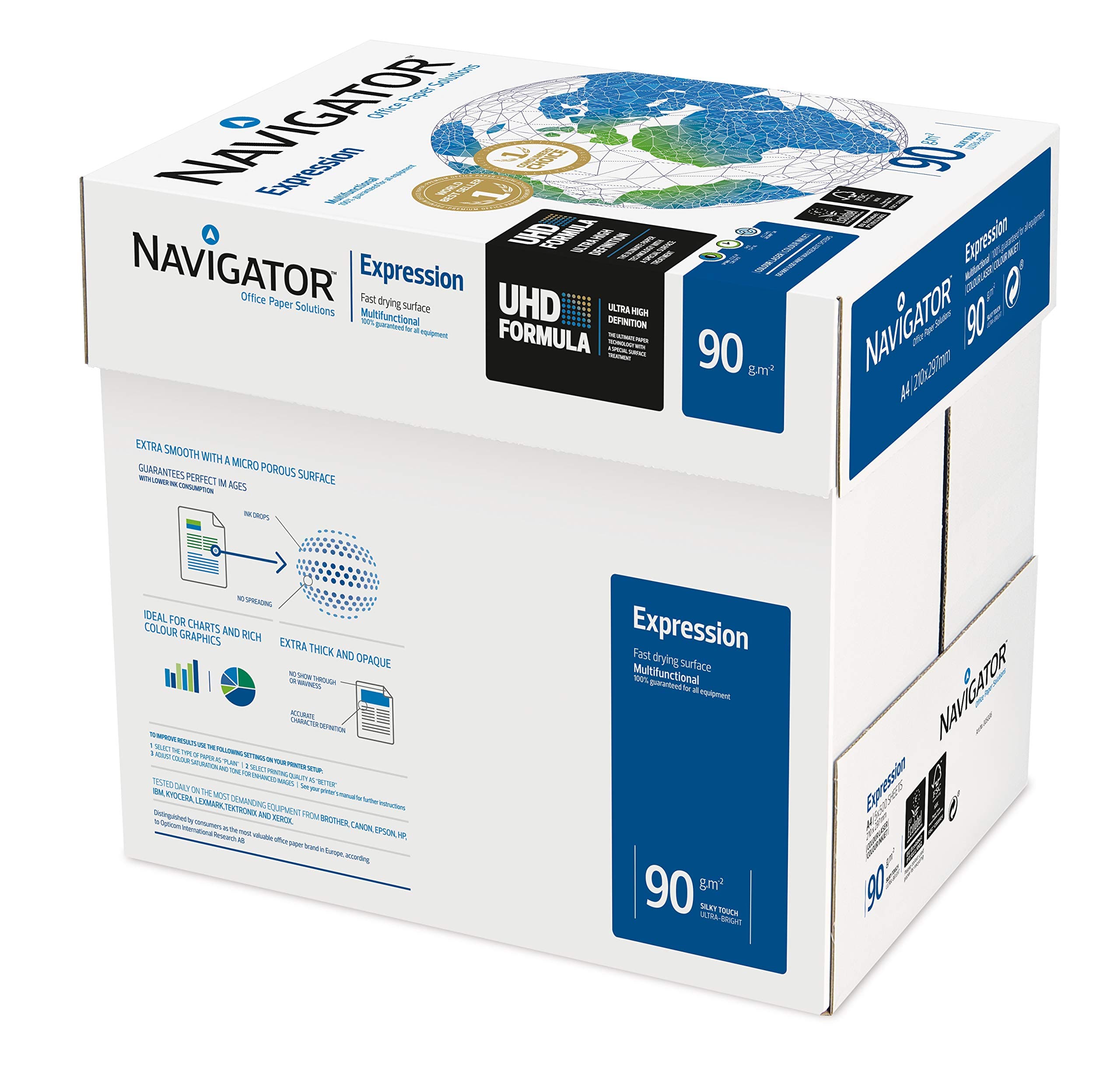 Navigator 210 x 297 mm A4 90gsm Expression Copier Paper - White (Pack of 2500 Sheets)