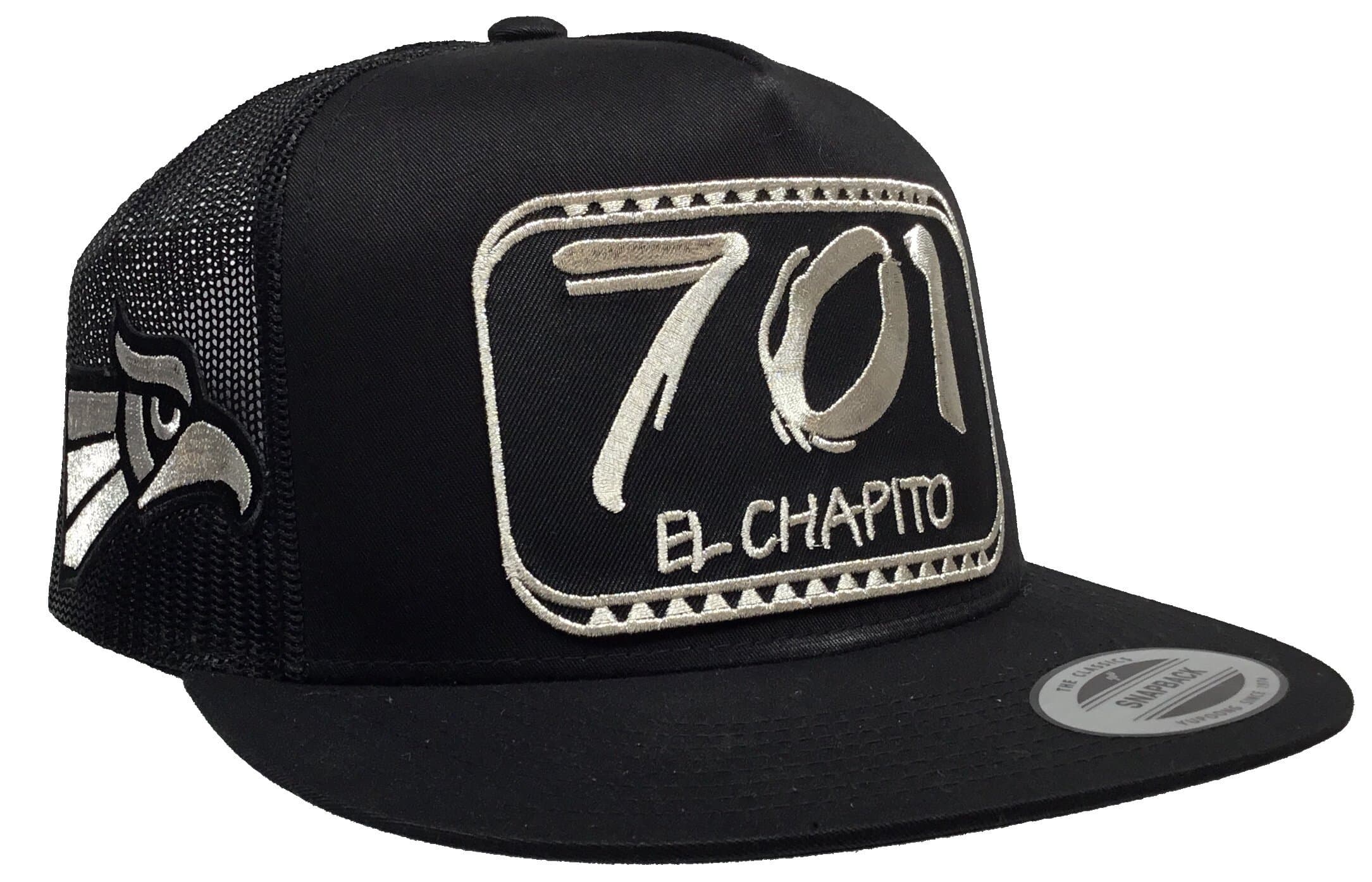 El Chapito El Chapo Guzman 3 Logos Silver Hat Black Mesh