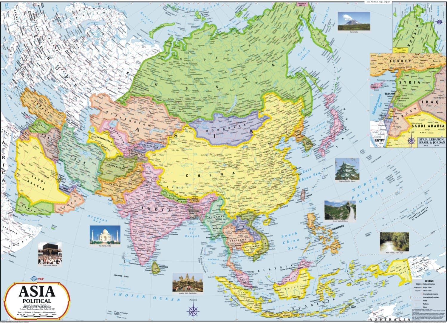 Asia Political Map | Laminated | 70 x 100 cm