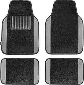FH Group International F14407GRAY Car Floor Mat, Full Set, Gray, Driver Seat Heel Pad Included