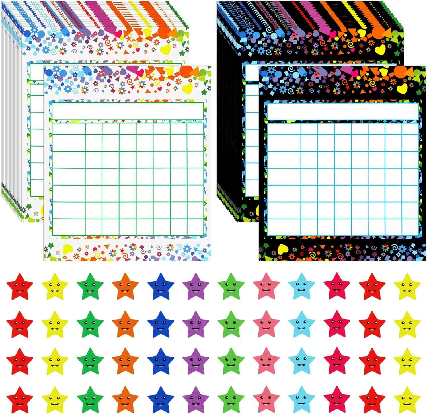 Utron 80 Pack Reward Chart for Kids, Behavior Chart for Kids at Home, 2 Designs with 2160 Star Sticker, Kids Chore Chart, Sticker Chart for Kids Behavior