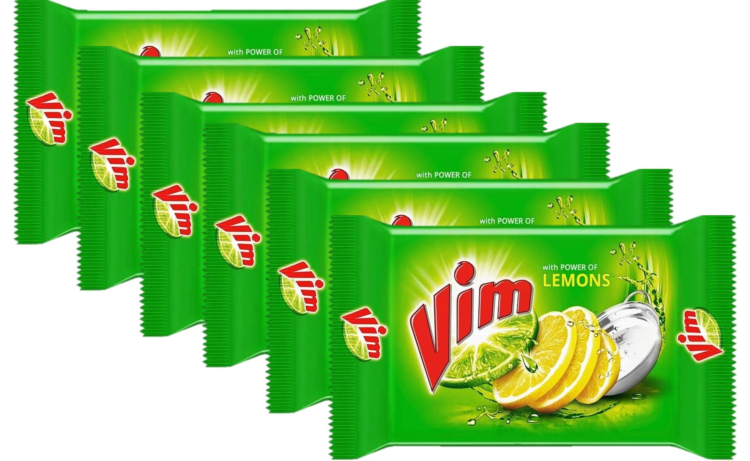 Vim Dishwash Bar, 80g (Pack of 6)