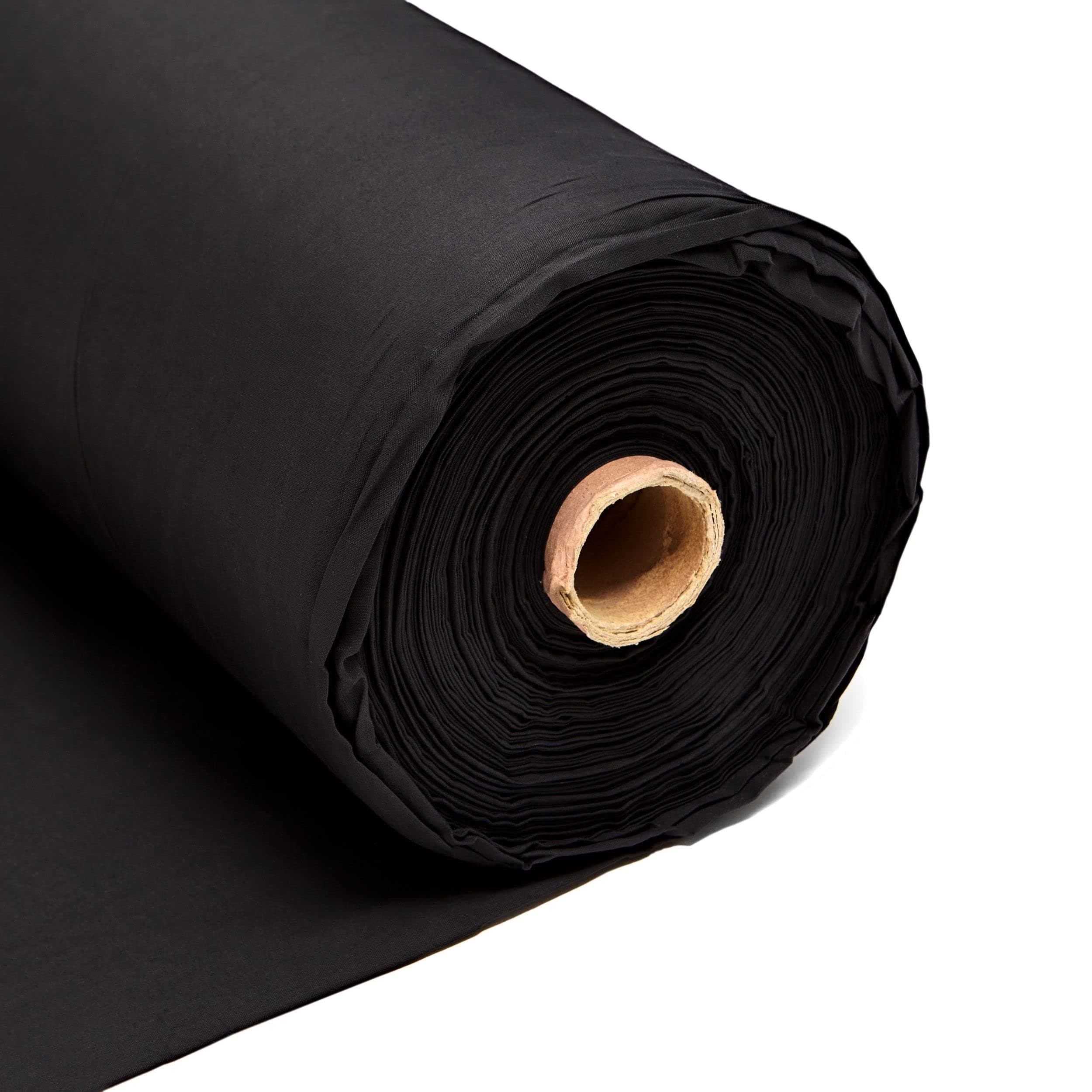 20m Plain Black Calico Fabric – Black Dyed 100% Cotton Material – 225GSM 60” Inch 150cm Wide – Great for Sewing, Curtain Linings, Quilting & Totes – Discount Fabrics Limited