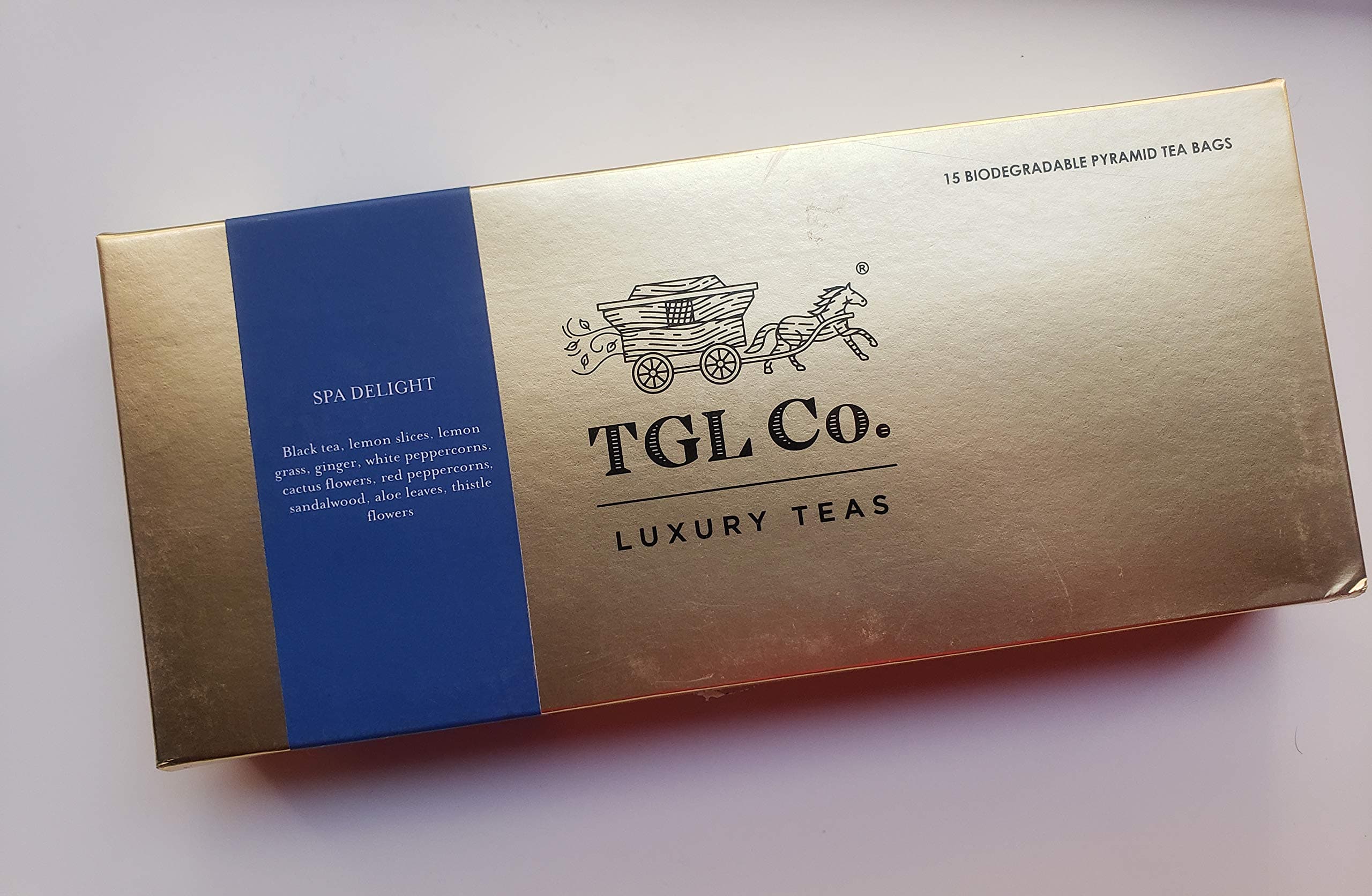 TGL Co. Luxury Teas Spa Delight Black Leaf Tea, (15 Biodegradable Teabags)