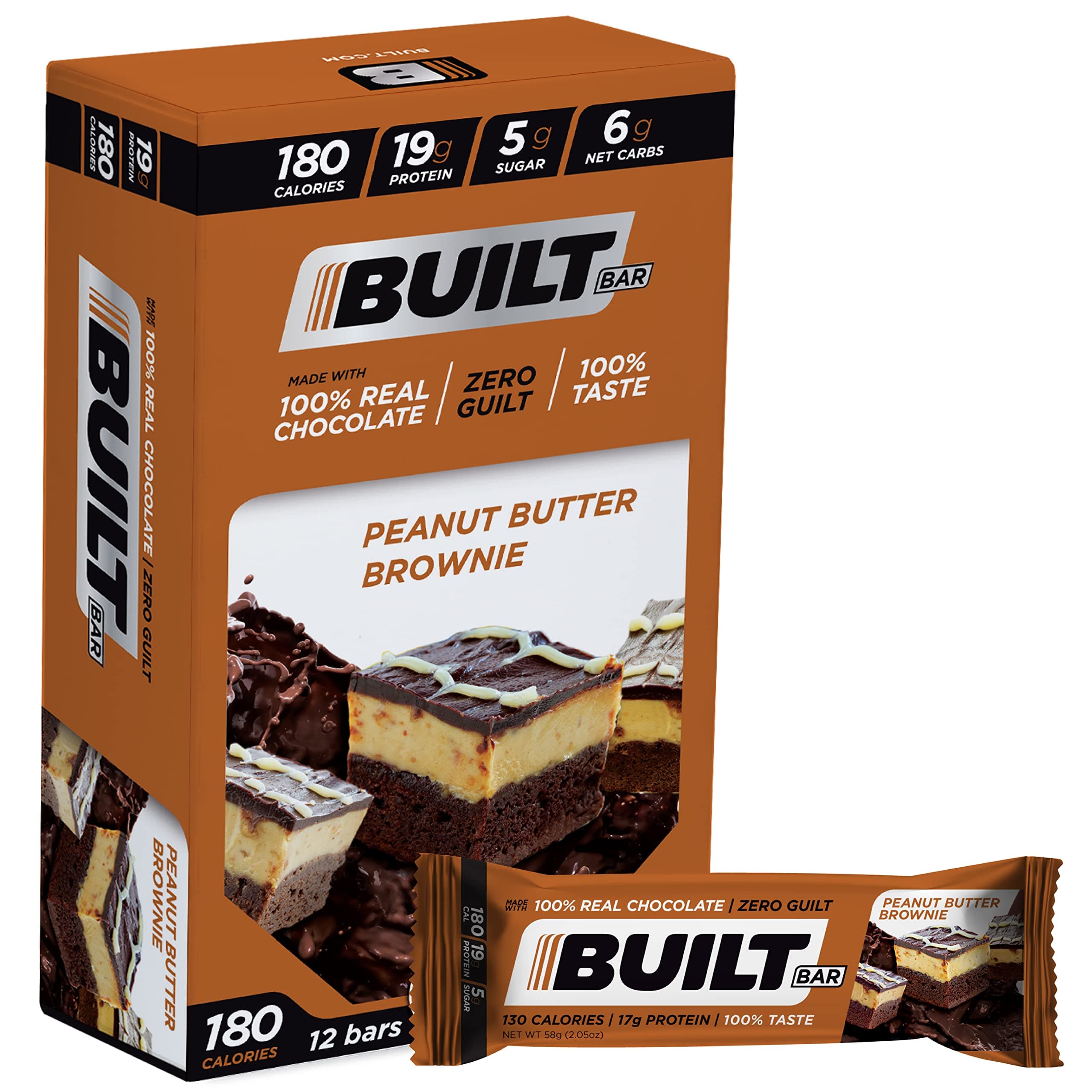 Built Bar Peanut Butter Brownie, 12/box