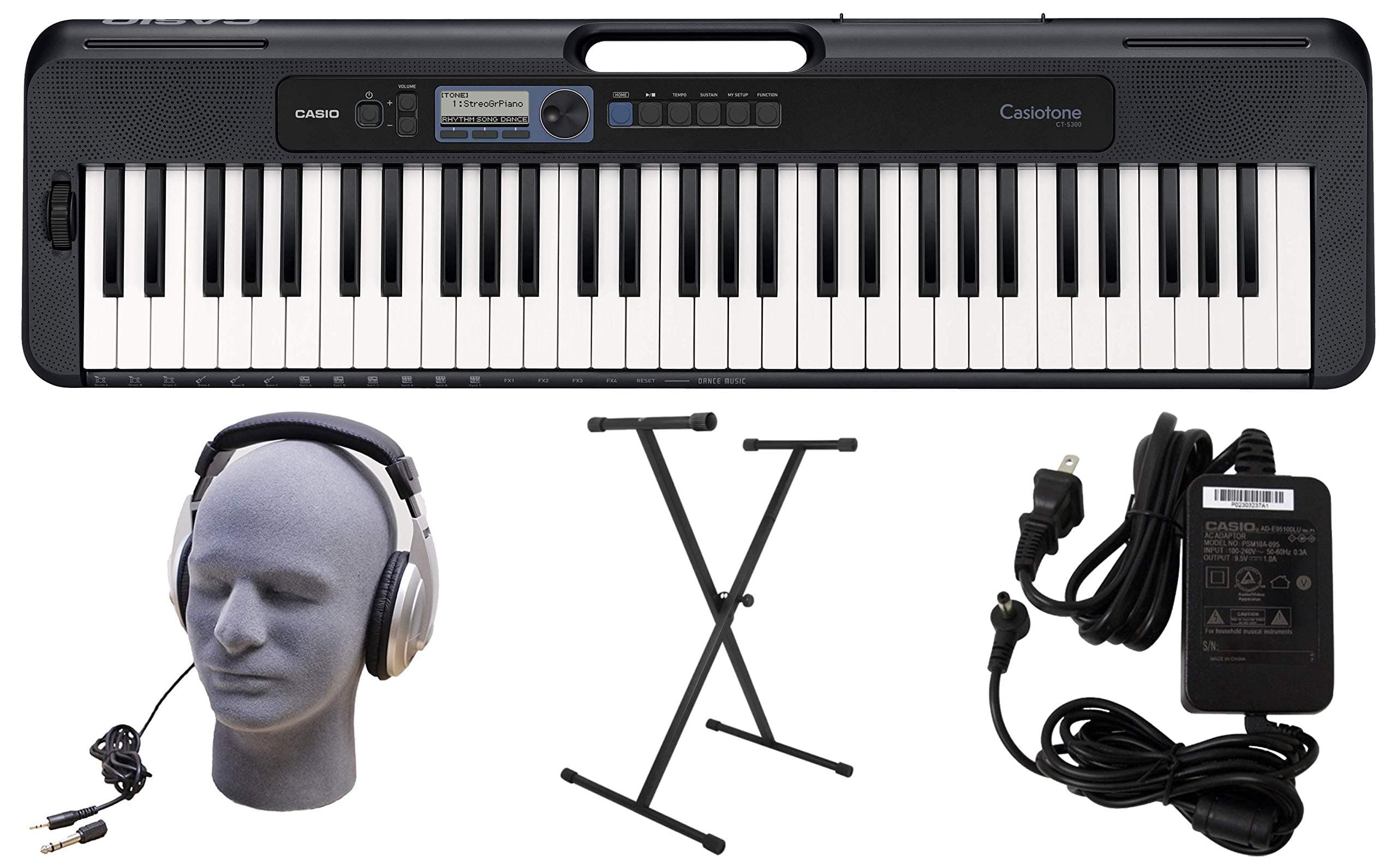 Casio CT-S300 PPK 61-Key Premium Keyboard Pack with Stand, Headphones & Power Supply