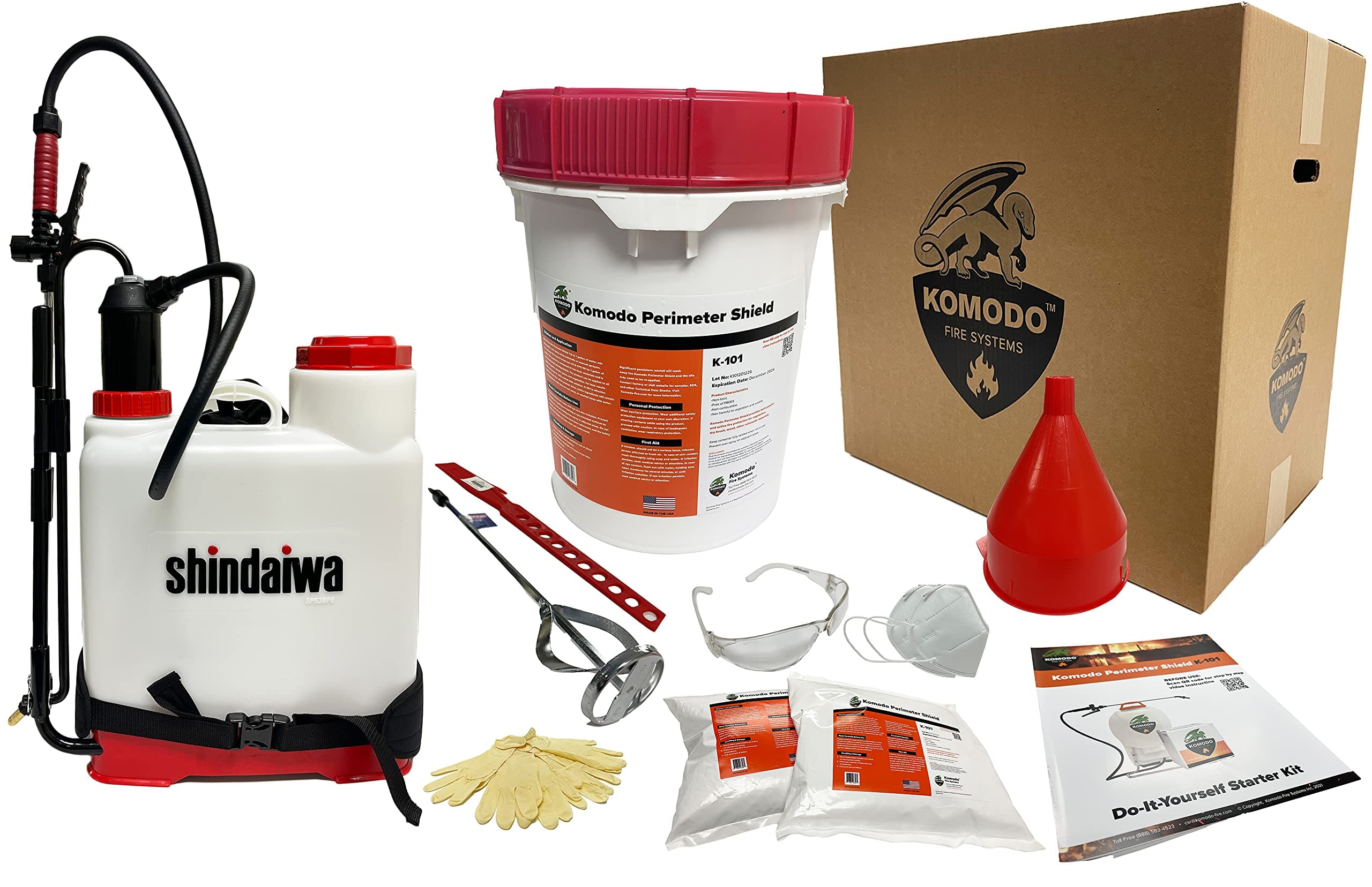 Fire Retardant Komodo Kit-3 Advanced Fire Protection - Home Perimeter Shield - Next Generation All Season Class A Flame Retardant Spray