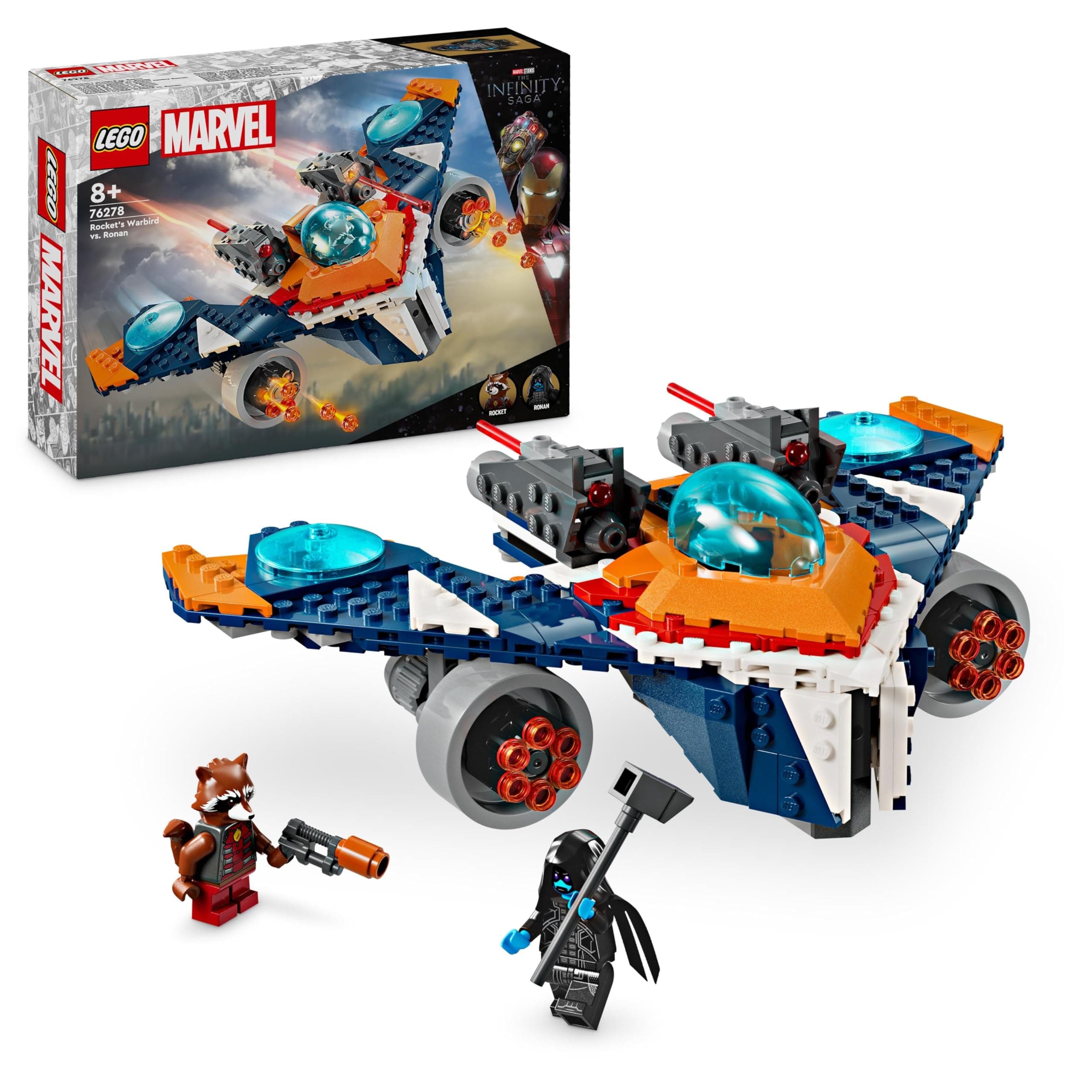 Marvel Rocket’s Warbird vs. Ronan, Buildable Super Hero Spaceship Toy for Kids with Rocket Raccoon minifigure, Guardians of the Galaxy Gift for Boys and Girls Aged 8 and Over 76278
