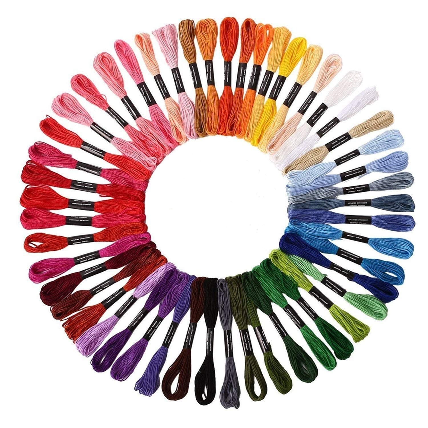 Embroidery Threads,Sewing Thread Kit,Rainbow Embroidery＆Crossstitch Floss-Crafts Floss-100% Cotton (50 Skeins Per Pack)