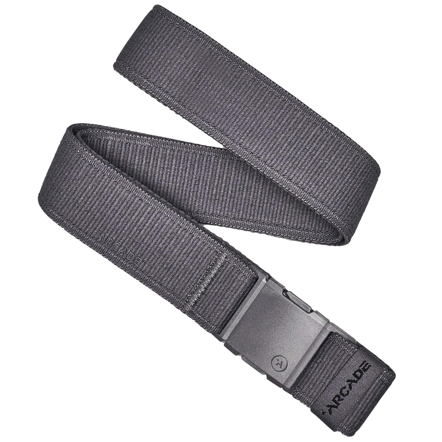 Arcade Belt Atlas A2 Elastic Stretch Belt: Heavy Duty Elastic Webbing, Non-Metal Travel Friendly Buckle - Charcoal, One Size