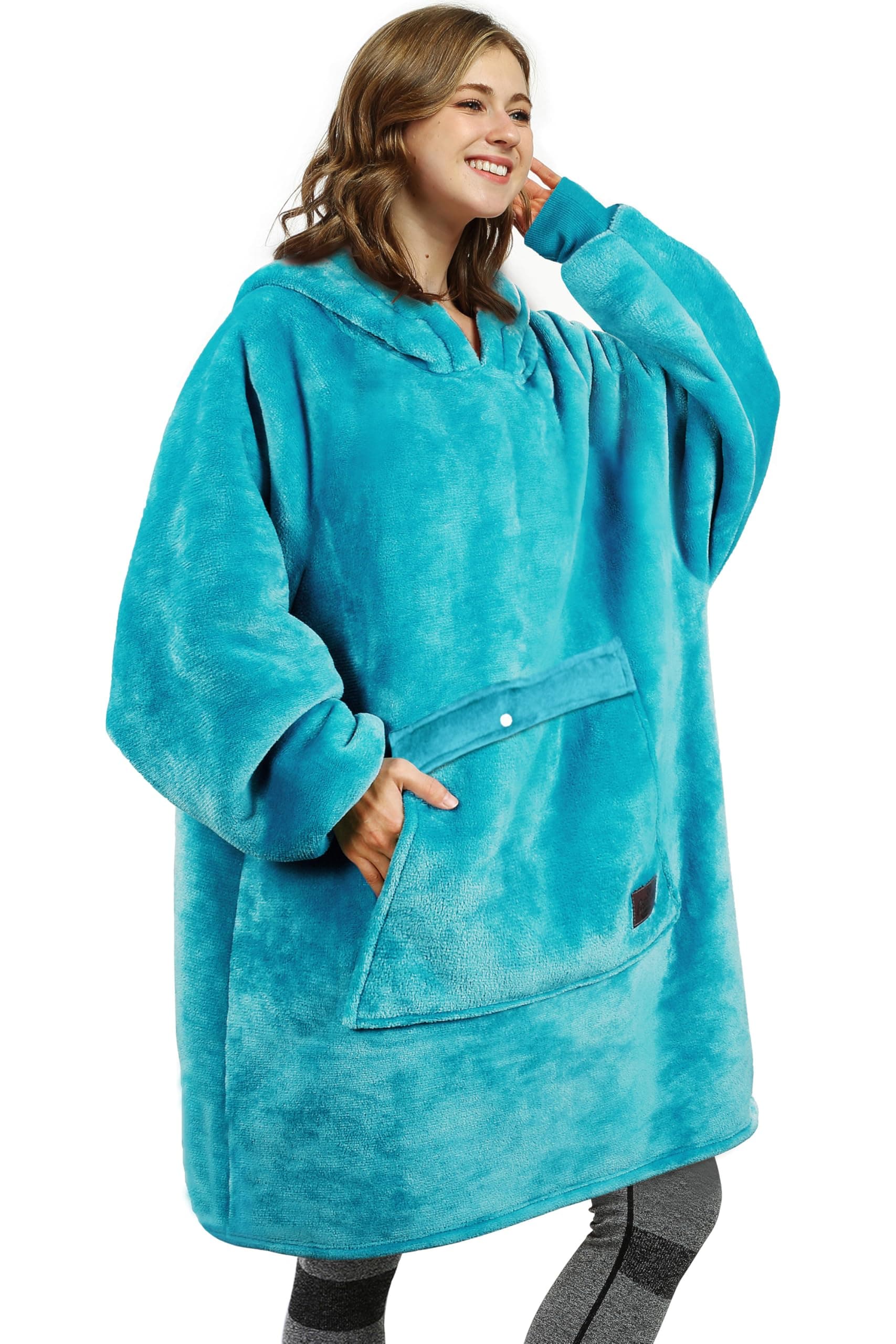 Oversized Hoodie Blanket Sweatshirt, Comfortable Sherpa Giant Pullover with Large Front Pocket for Adults Men Women Teenagers Wife Girlfriend