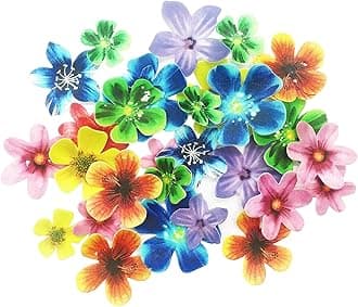 Set of 30 Edible Cupcake Toppers Christmas Cake Topper Wedding Cake Birthday Party Food Decoration Mixed Size & Colour (Flower)