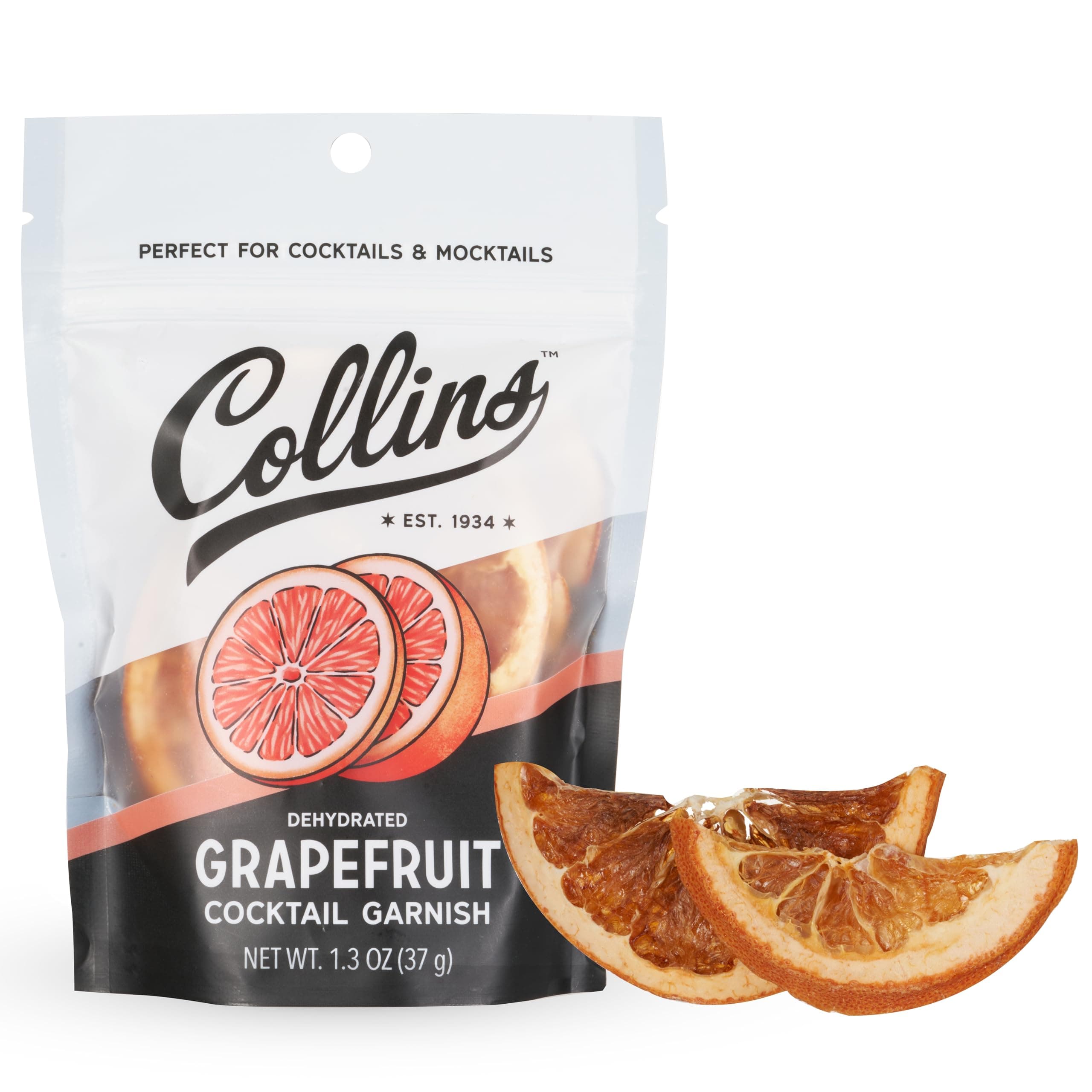 Collins Dehydrated Grapefruit Cocktail Garnish Slices, 1.3 oz – Ideal for Palomas, Gin & Tonics, Mocktails & Culinary Creations – Premium Drink & Food Garnish – 1.3 oz