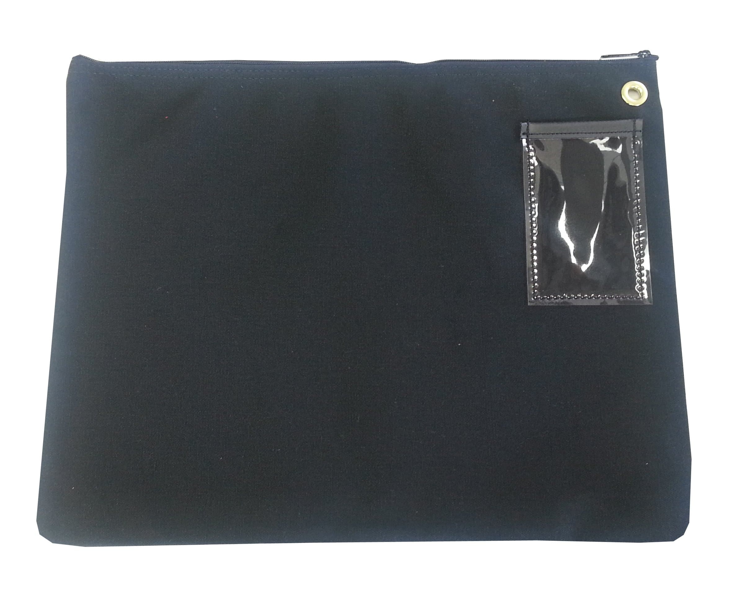 Interoffice Mailer Canvas Transit Bag 14 x 11 Inches (Black)