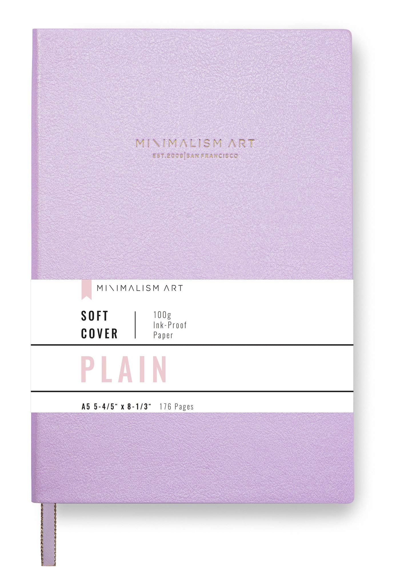 Minimalism ArtSoft Cover Notebook Journal, A5 Size 5.8 X 8.3 inches, Plain/Blank Page, 176 Pages, Fine PU Leather, Premium Thick Paper-100gsm, Ribbon Bookmark, Designed in San Francisco