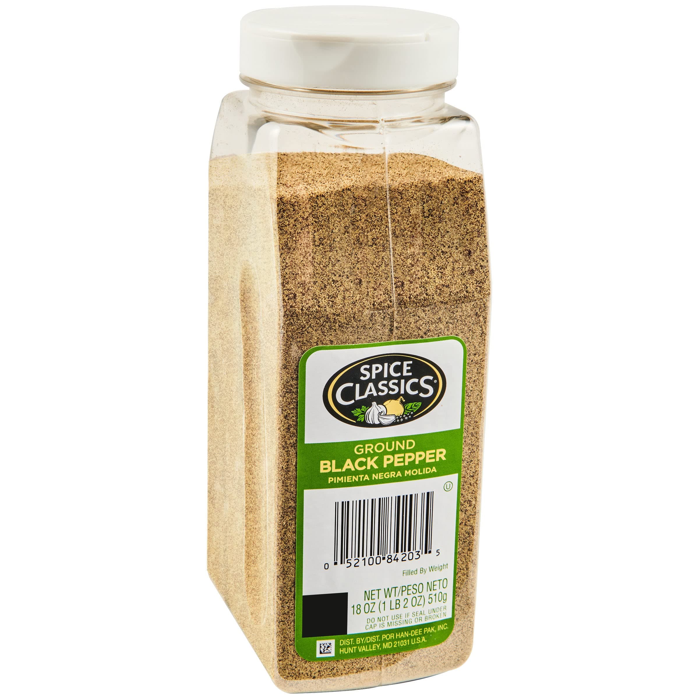 Ground Black Pepper, 18 oz - One 18 Ounce Container of Bulk Ground Black Pepper for Back-of-House Use for Cooking and Grilling