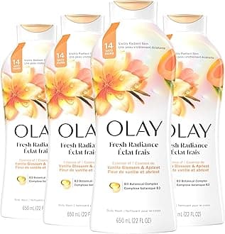 Olay Fresh Outlast Body Wash for Women with Notes of Vanilla Blossom and Apricot, 22 fl oz (Pack of 4)