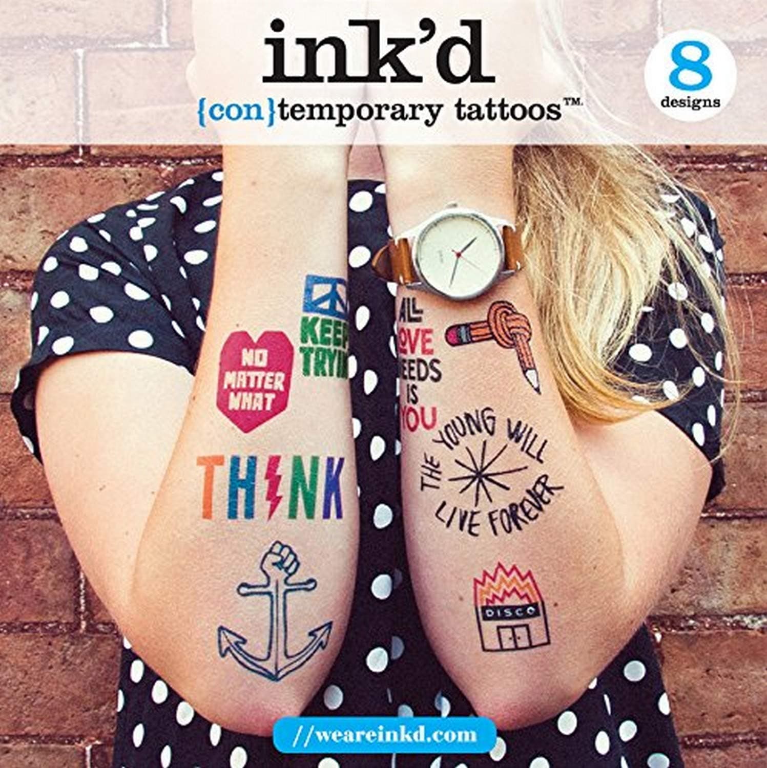 Nelson Line Urban Graphic Christopher David Ryan Collection Temporary Tattoo Set (Set of 8)