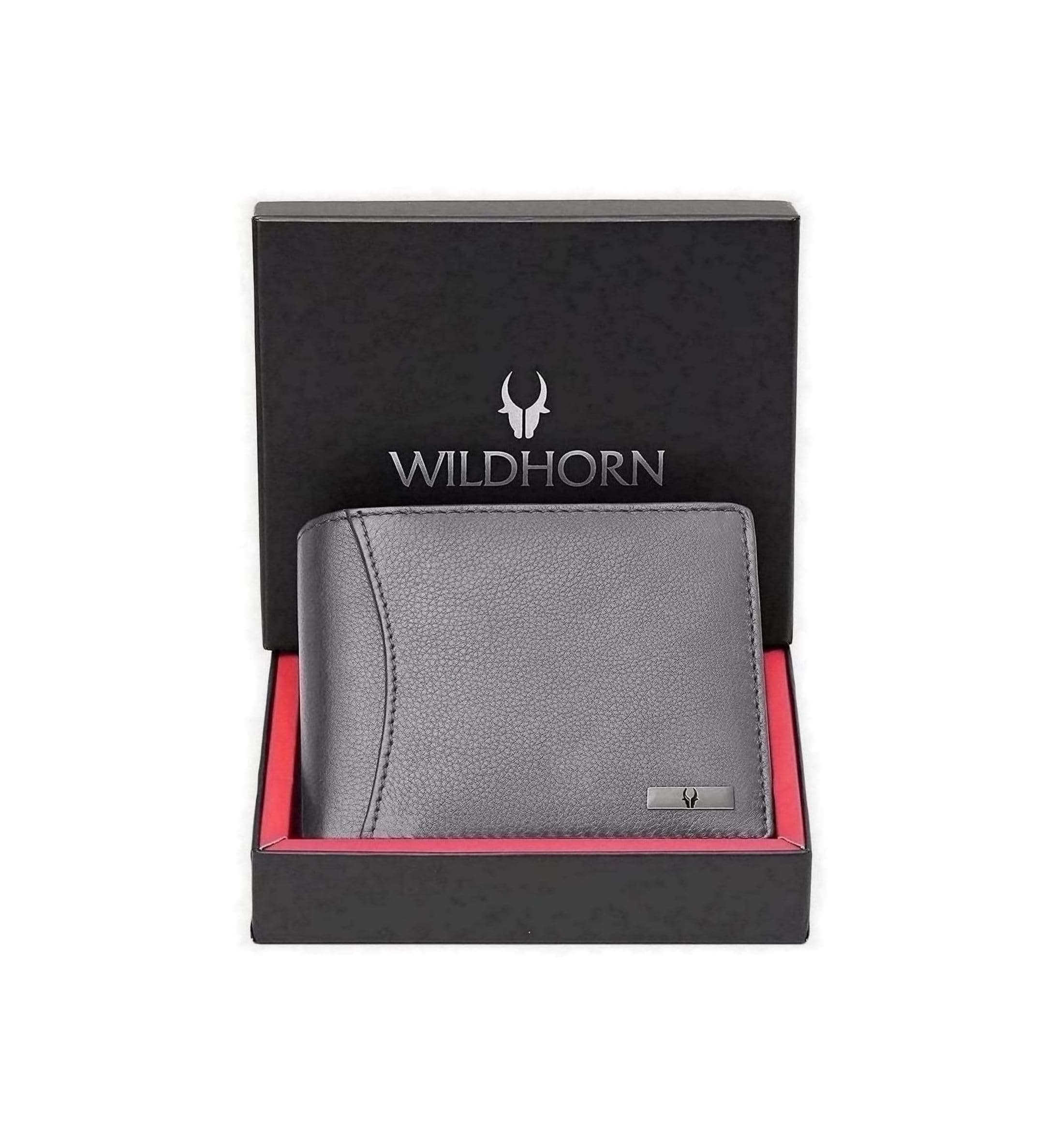 WILDHORN Classic Leather Wallet for Men (Grey)