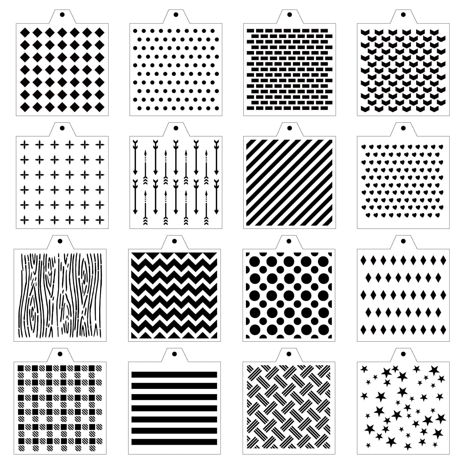 16 Pcs 5.5x5.5in Cookie Stencil DIY Royal Icing Baking Stencils for Royal Icing Cookies, Airbrush Cookies; Sugar Cookie Stencils,Craft Painting, Stencil Genie Stencils (Essential)