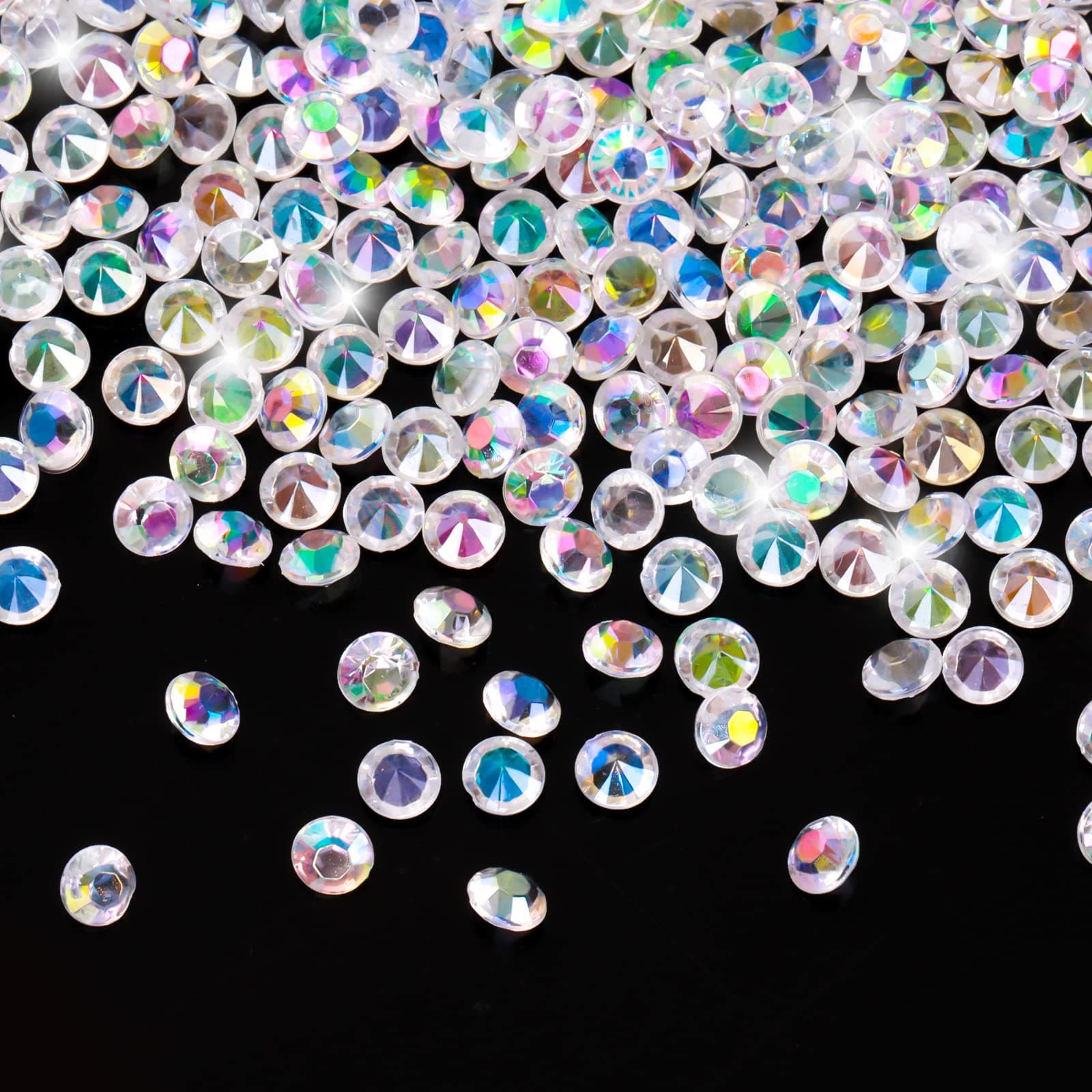Prasacco 2000 Pieces 4.5mm Clear Wedding Table Scatter Crystals, Acrylic Clear Diamond Rhinestones Vase Fillers Bling Diamond Glass Beads for Vase Filler Christmas Wedding Birthday Party Decoration