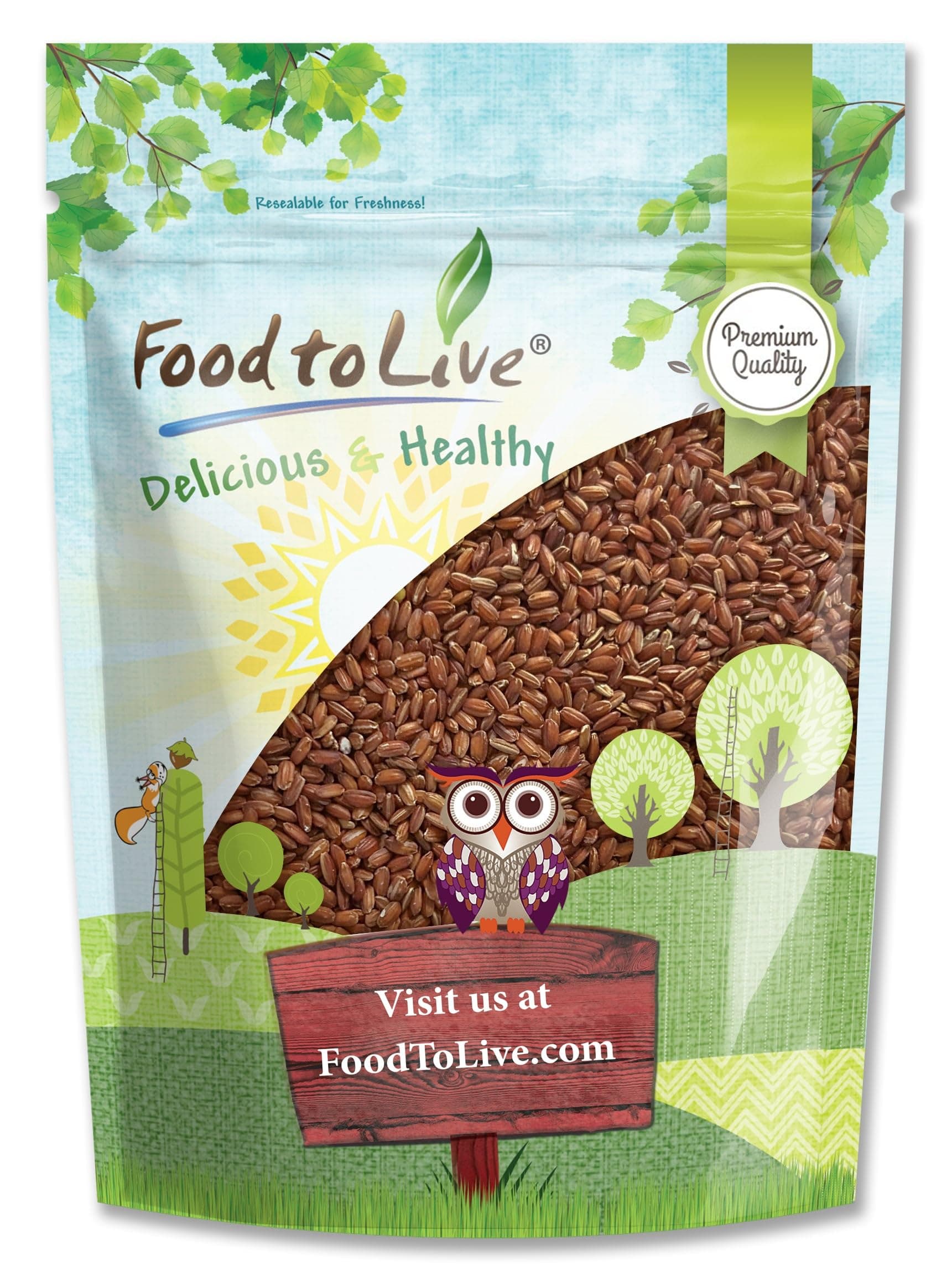 Food to Live Red Rice, 1 Pound – Whole Rice, Nutty Flavor, Soft Texture, Non-Sticky, Vegan. Good Source of Protein and Antioxidants. Perfect for Pilafs, Salads, Stir-Fries and Rice Bowls