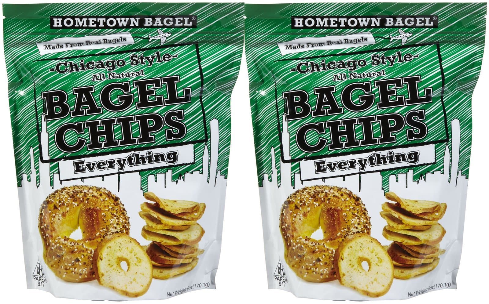 Hometown Bagel All Natural Everything Bagel Chips, 6 oz, 2 pk