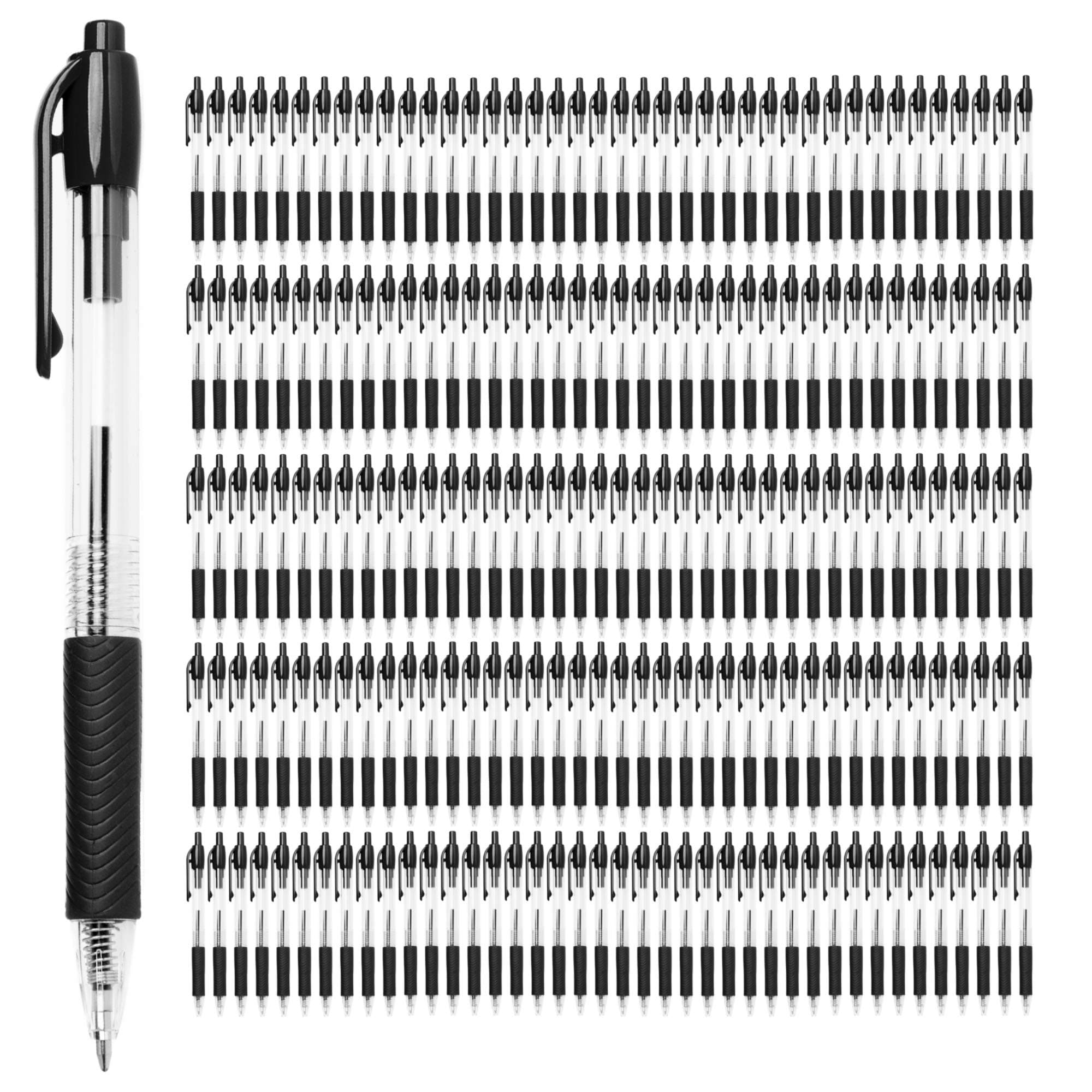 Simply Genius Bulk Pens - 200 Pack, Black Retractable, Medium Ballpoint - Smooth Writing with Comfortable Grip - Ink Pens Bulk for Office & School Supplies