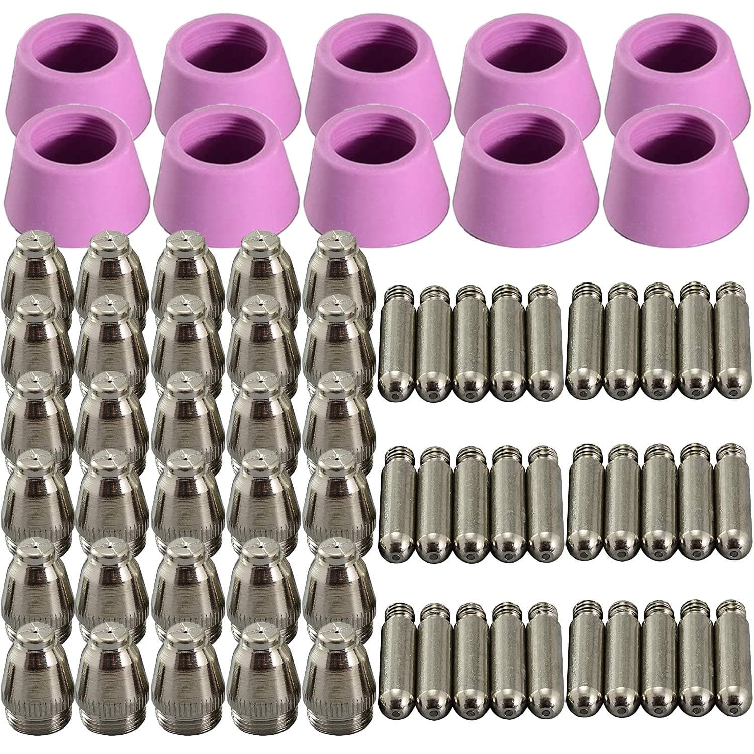 70Pcs Plasma Cutter Torch Consumables Nozzles Tips Kit For SG-55 AG-60 40/50/78 Amp…