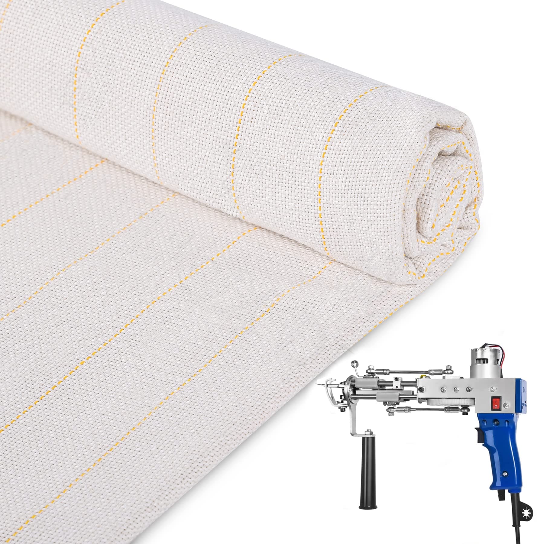 Primary Tufting Cloth with Marked Lines,2.1x2M Rug Backing Fabric,Monks Cloth for Cut/Loop Pile Tufting Gun, Punch Needle