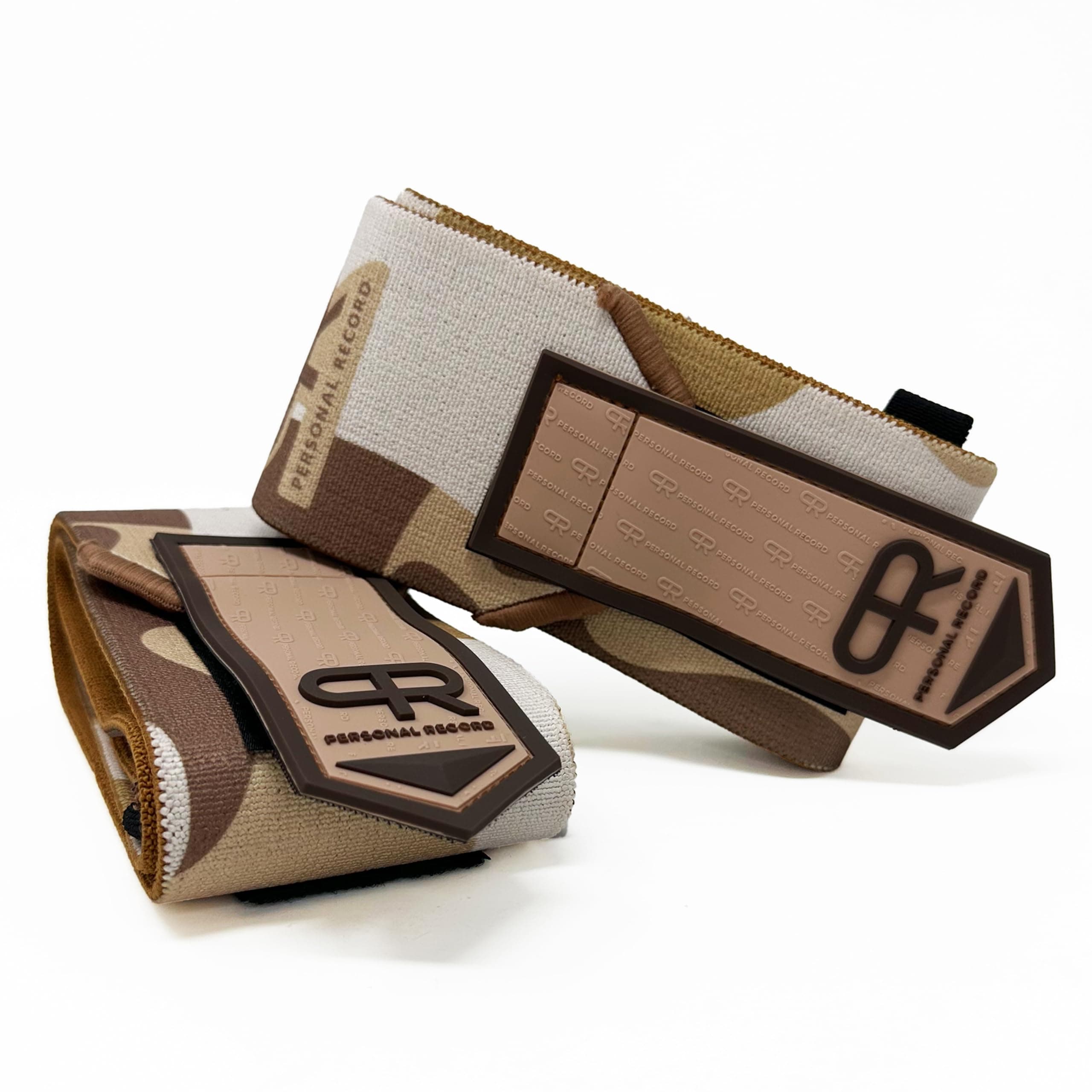 PR Personal Record Elbow Wrap for Weightlifting - Heavy Duty Construction, 25% More Elasticity, Reinforced Stitching, Extra Wide Zipper, Easy to Adjust, (Sand Camo)