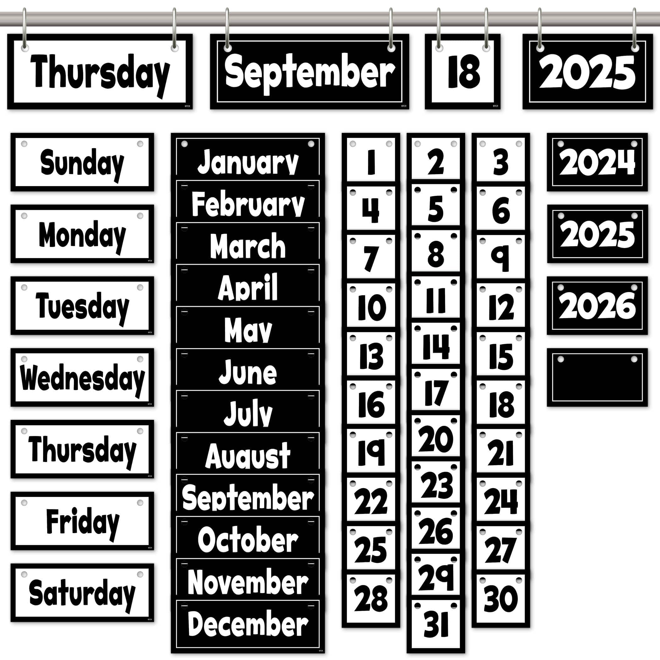 Black and White Flip Calendar
