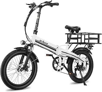Electric Bike for Adults Peak 1000W,55Miles 28Mph Top Speed, 20" Fat Tire Folding Electric Bicycle, 48V 10.4Ah Removable Battery Ebike with 35 Speed and Front Suspension,Speedy