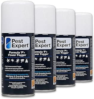Pest Expert Formula ‘P+’ Bed Bug Killer Fogger 4 x 150ml - Maximum Strength Bed Bug Bombs for Fast-Acting Effective Control, Professional Strength for Approved Amateur Use