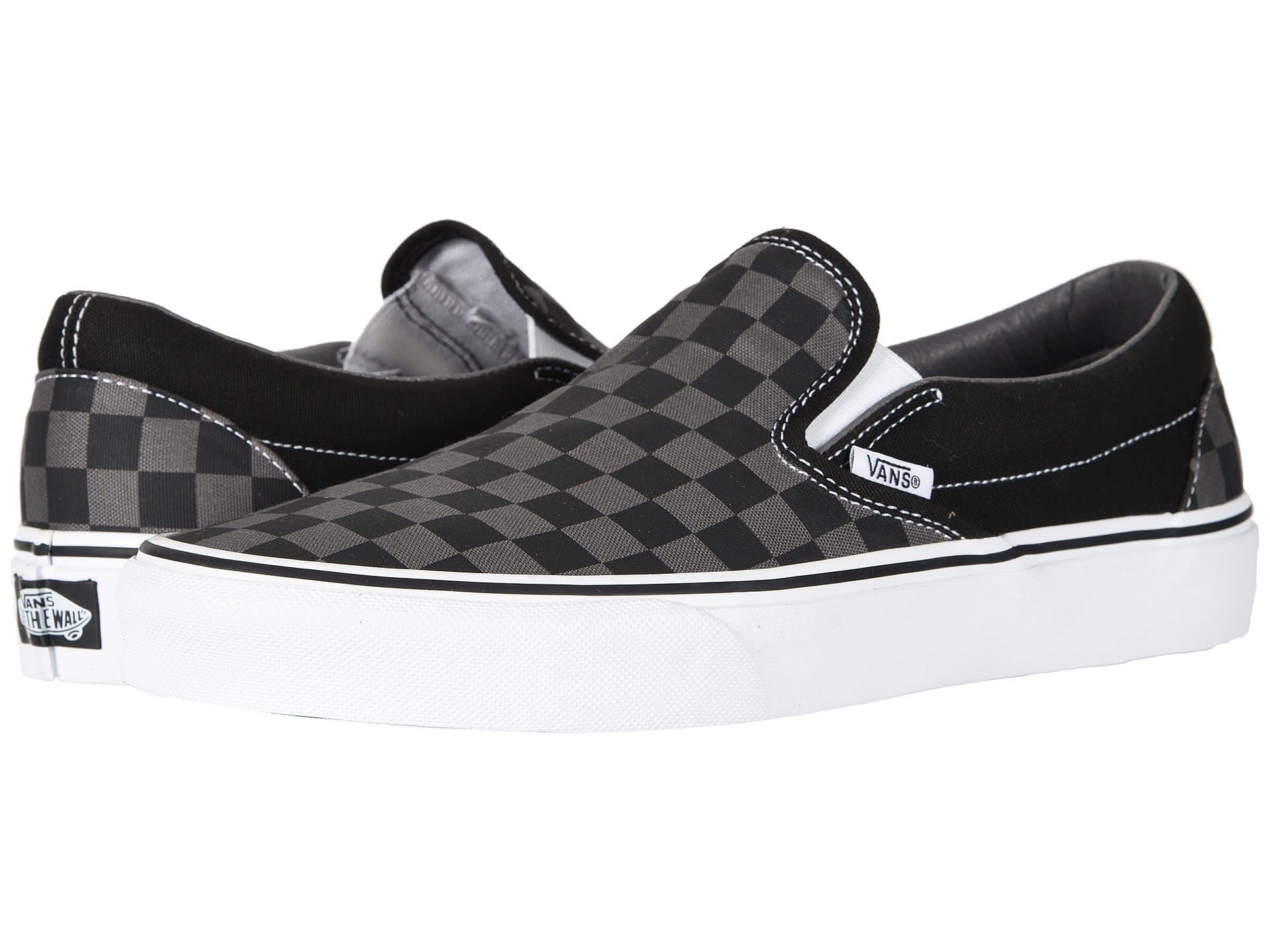 vans Classic Slip-On Black/Pewter (Checkerboard) Size 9.5 Women/ 8 Men