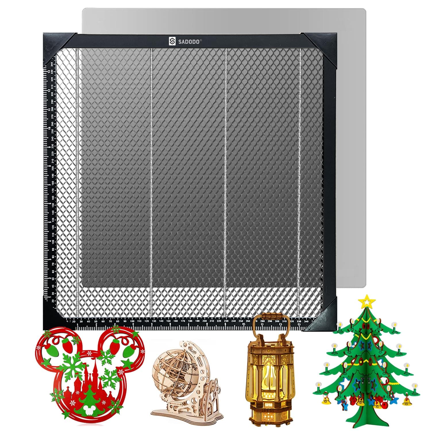 SADODO Honeycomb Board Working Panel,with Metric&Inch Scale UK,Laser Bed Table,400mm*400mm 40CM CO2/Diode Laser Cutting,Fits Most Laser Engraving Machines Engraver