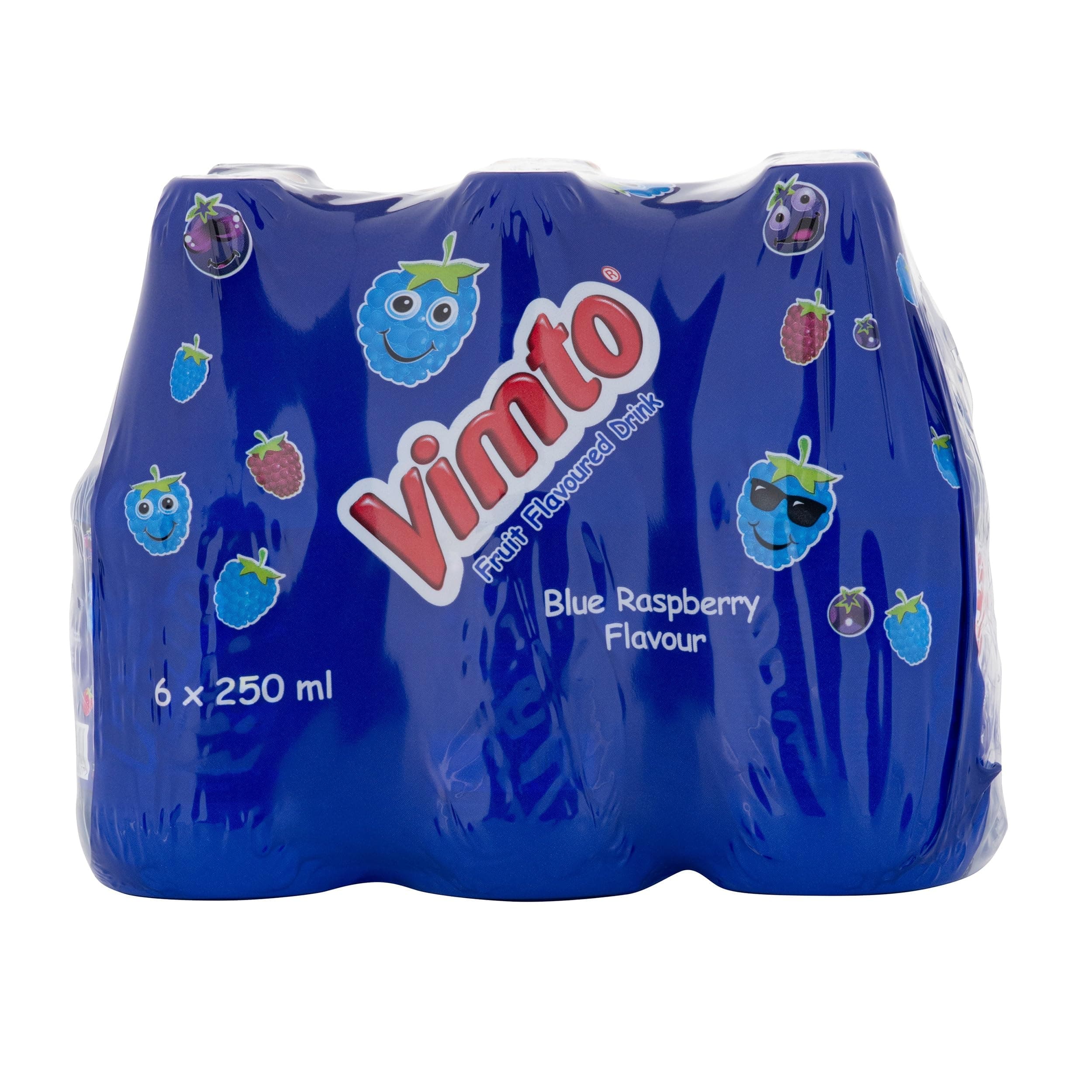 Blue Raspberry Drink in Pet Bottle, 6 x 250 ml