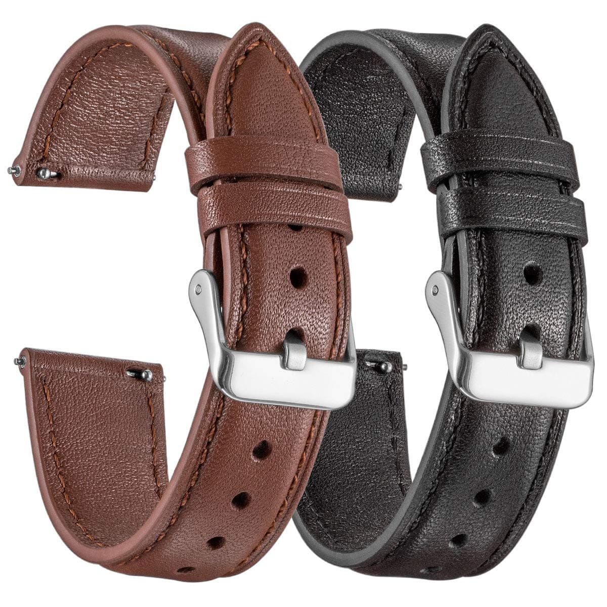 Galaxy Watch Active 2 Bands 2 Pack, Galaxy Watch 42mm Bands, Compatible with Samsung Watch Band 42mm,for Galaxy Watch Active 2 40mm/Active 2 44mm/Active, 20mm Men Women Straps(Black+Brown)