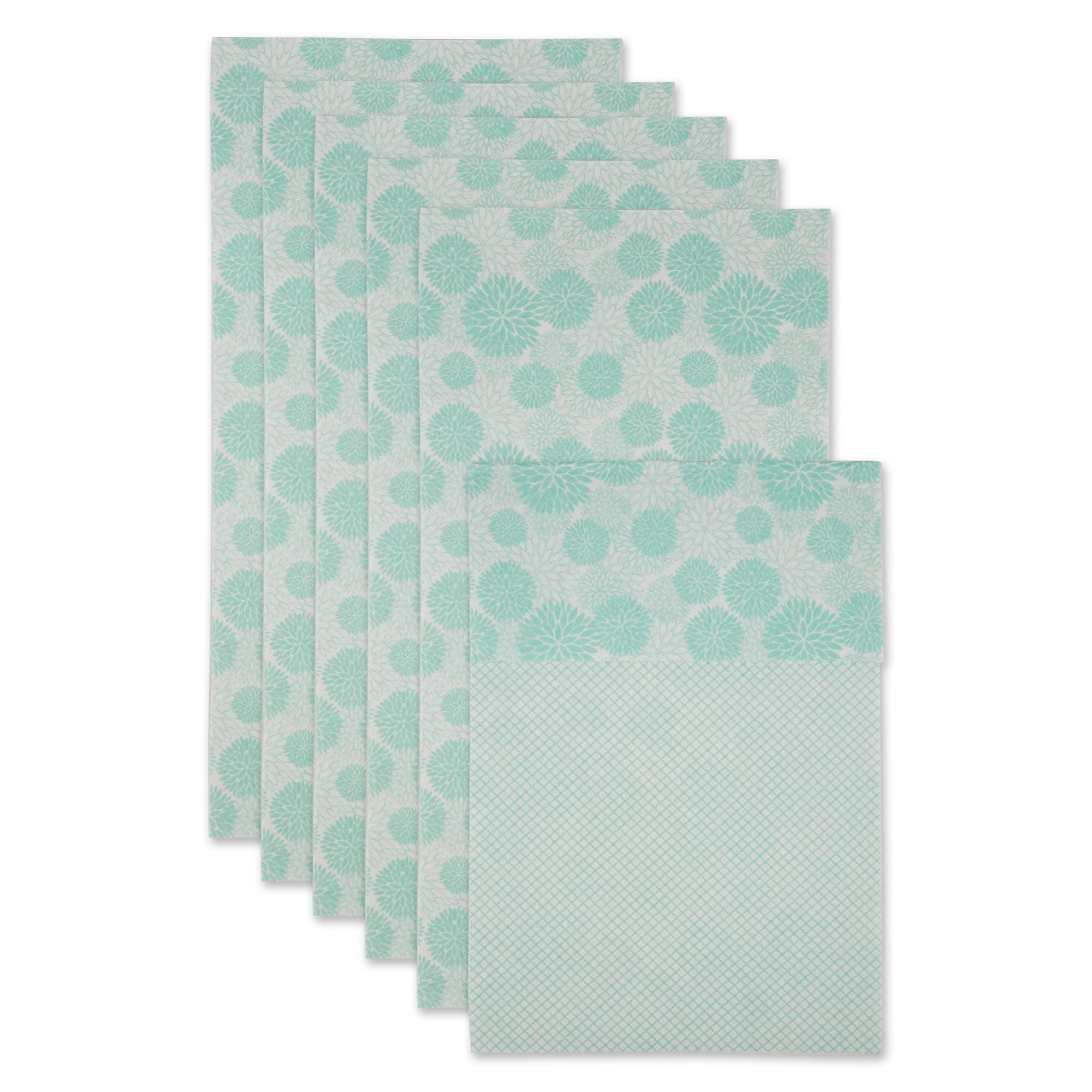 DII Washable, Non Adhesive Refrigerator Bins and Shelf Liners - Includes 6 Fit To Cut Liners - Aqua Dhalia