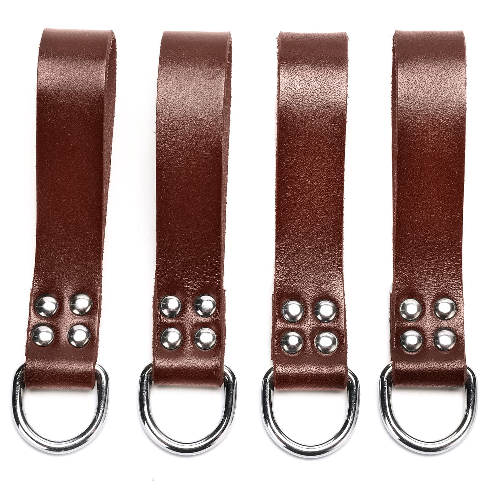 Tool Belt Heavy Duty Leather Strap Connectors Accessories (4-Piece Set) (brown)