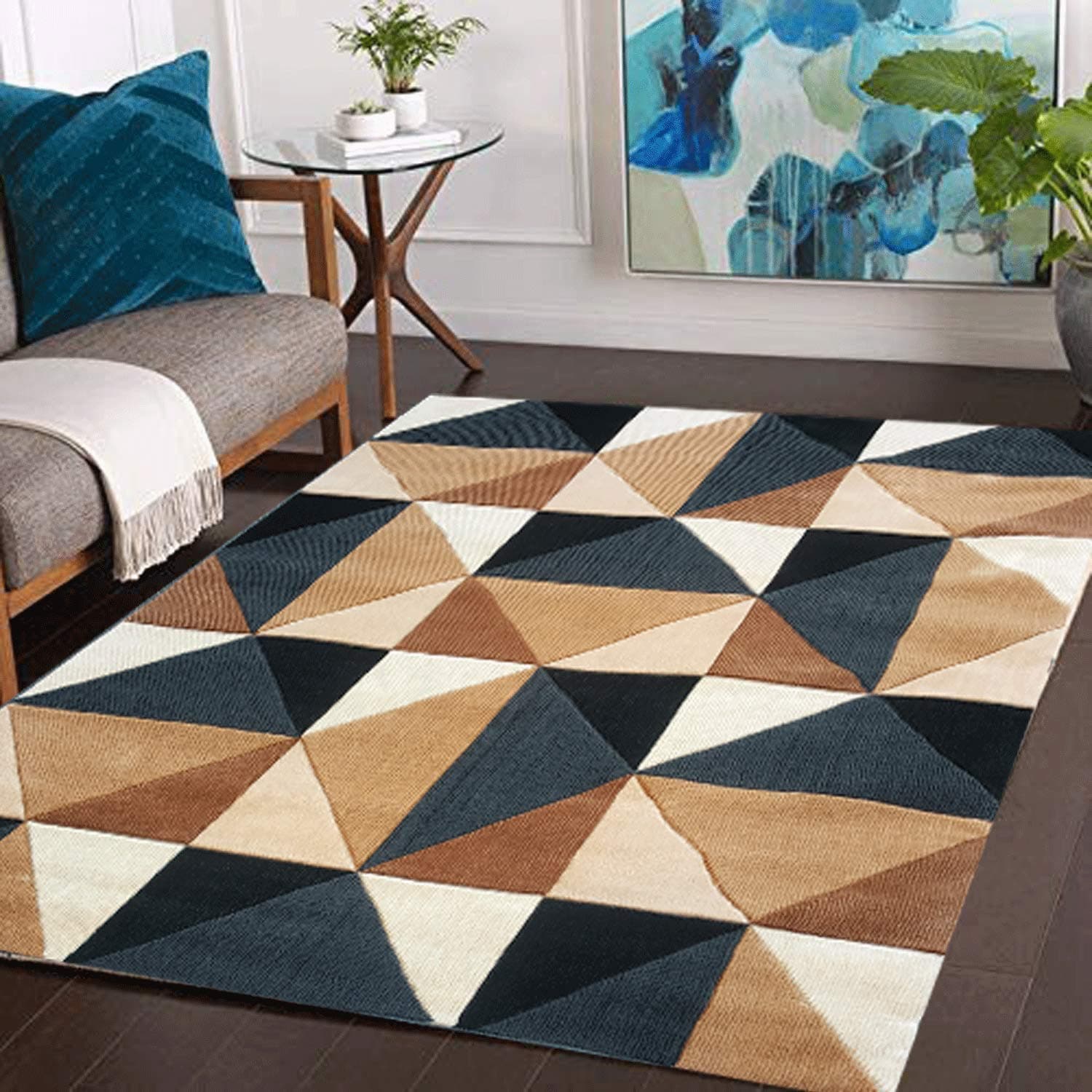 Sara Carpets Beatiful Floral Design Mordern Rectangular Carpet For Living Room And Bed Room With 1 Inch Thickness - 5 X 7 Feet Multi