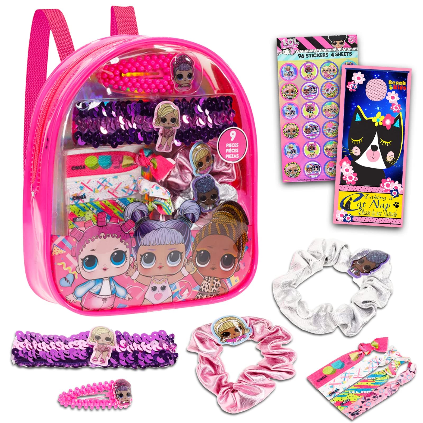 L.O.L Surprise Hair Accessories Bundle Kit - Includes L.O.L Surprise Hair Accessories Kit with Carrying Case, L.O.L Puffy Stickers and More | for Kids, Girls, Parties, and Birthdays