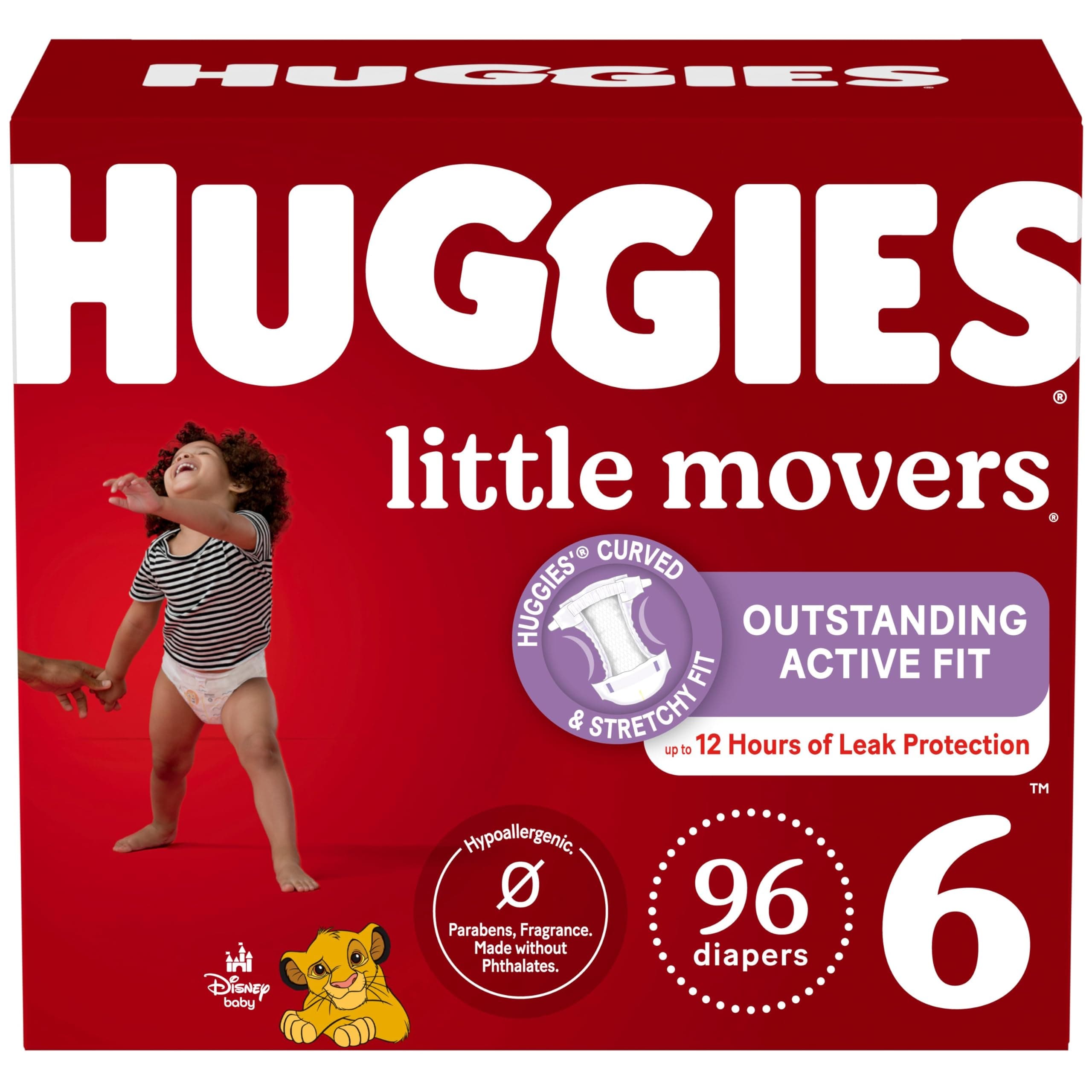 Size 6 (35+ lbs), 96 Ct, Huggies Little Movers