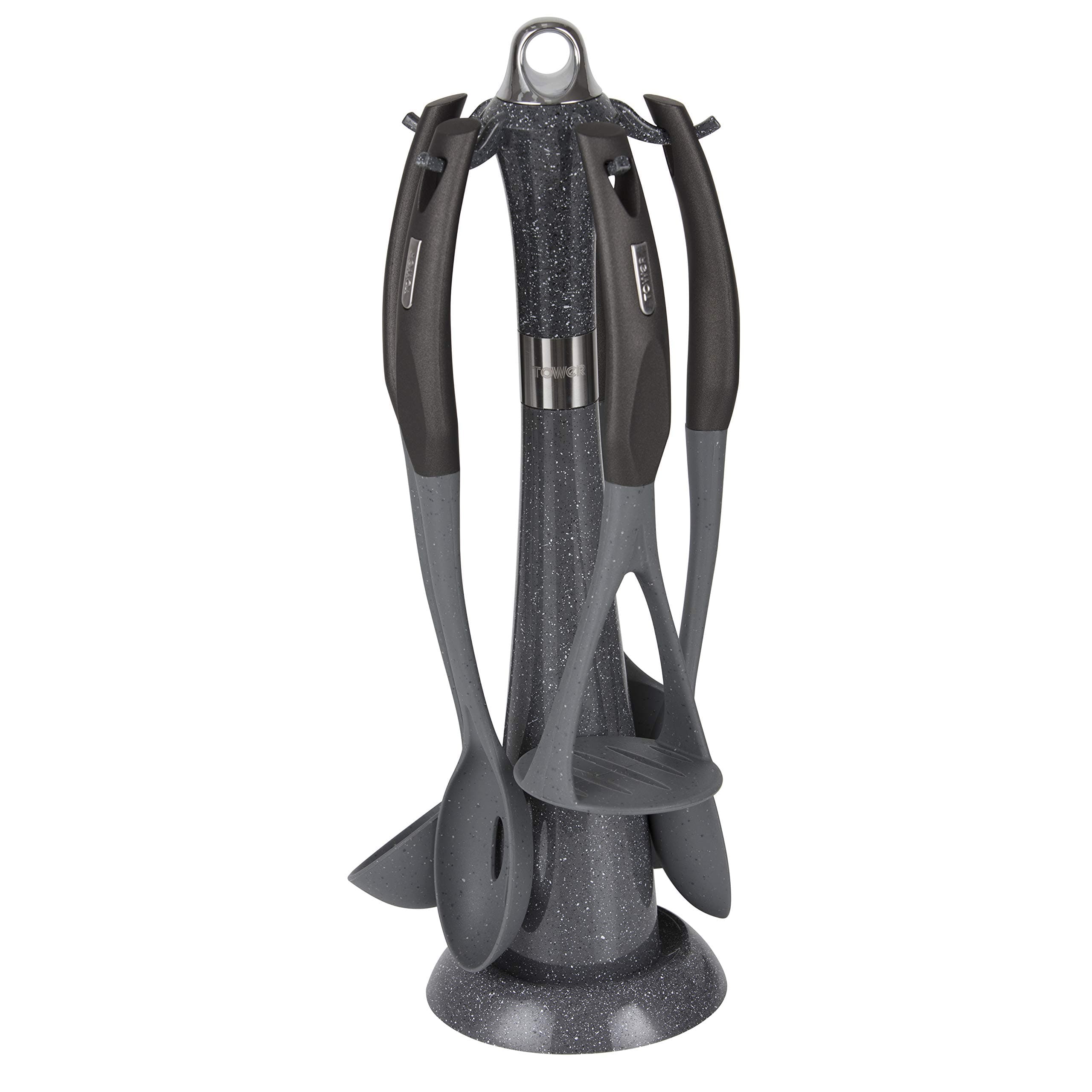 Tower T832030 Kitchen Utensil Set, Cerastone Range, Kitchen Gadget Set, Nylon, Graphite, 5 Pieces