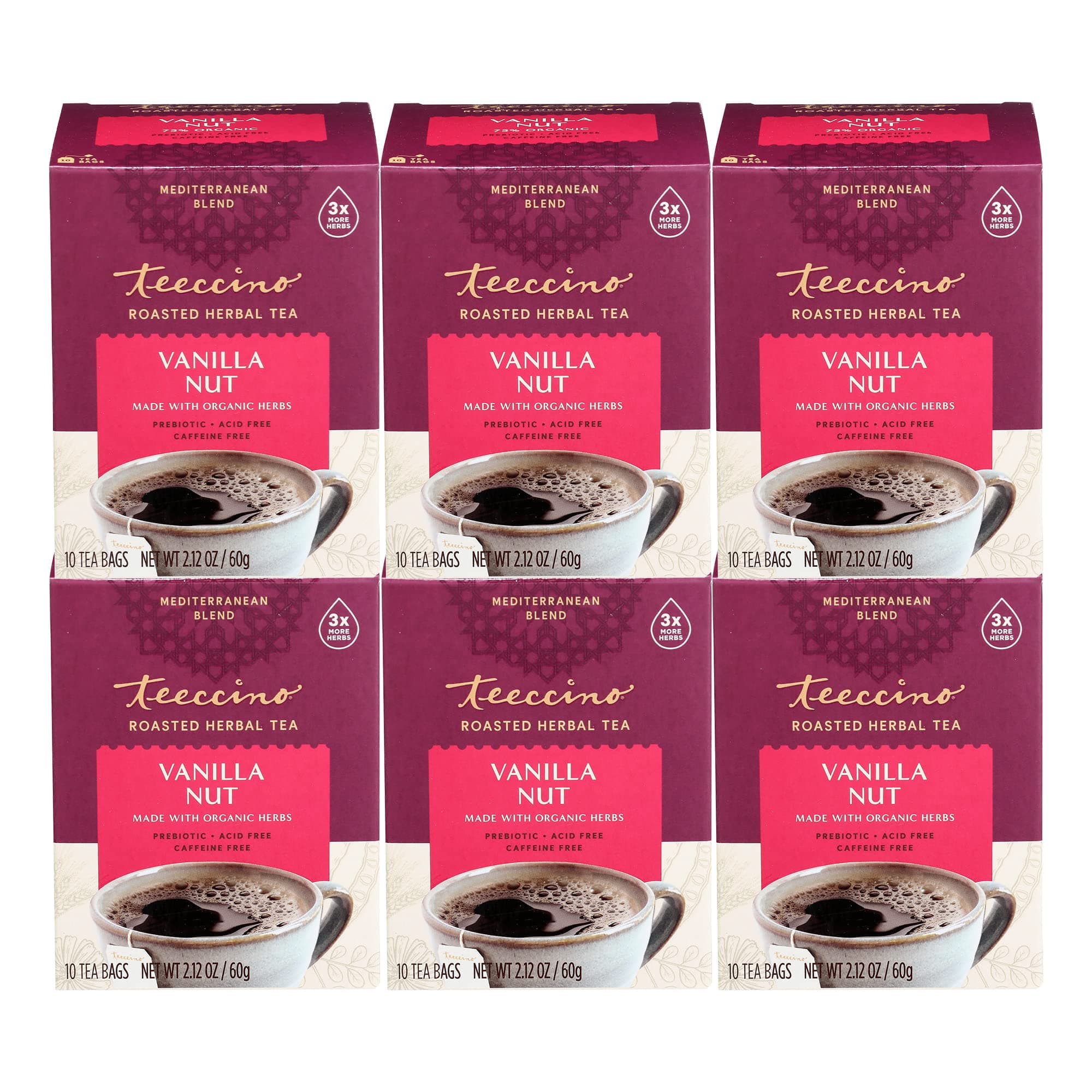 Medium Roast Caffeine Free Chicory Herbal Coffee Vanilla Nut 10 Tea
