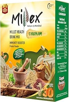 Millex Millet Healthy Mix With Churnam 800G| 30 Natural Nutrition and 18 Herbal Churna Ingredients | Sprouted Cereals,Nuts, & Pulses |No Sugar Organic Multigrain Nutrition Drink | |Porridge Mix
